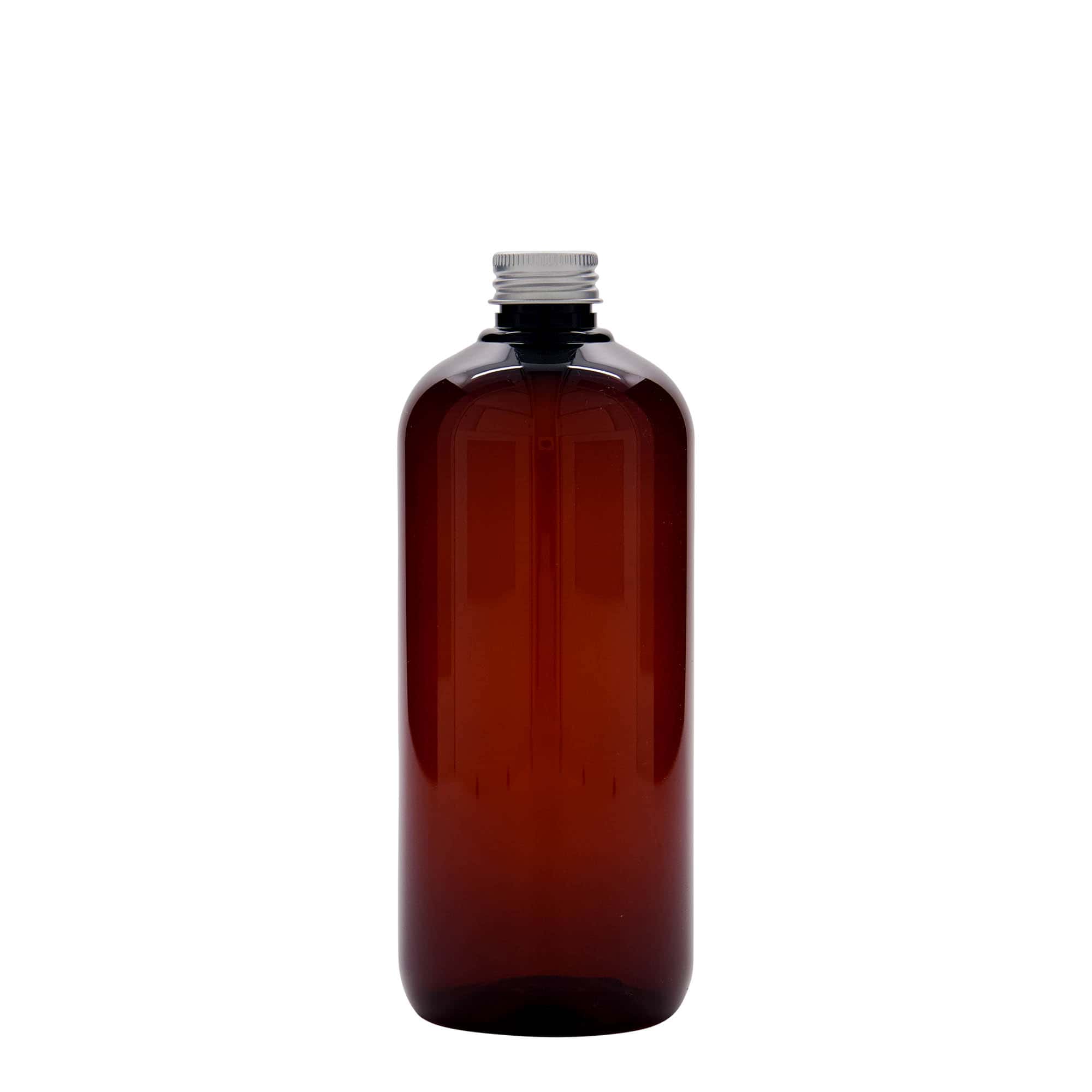 500 ml Recycling-Kunststoffflasche „Victor's Best“, PCR, braun, Mündung:  24/410