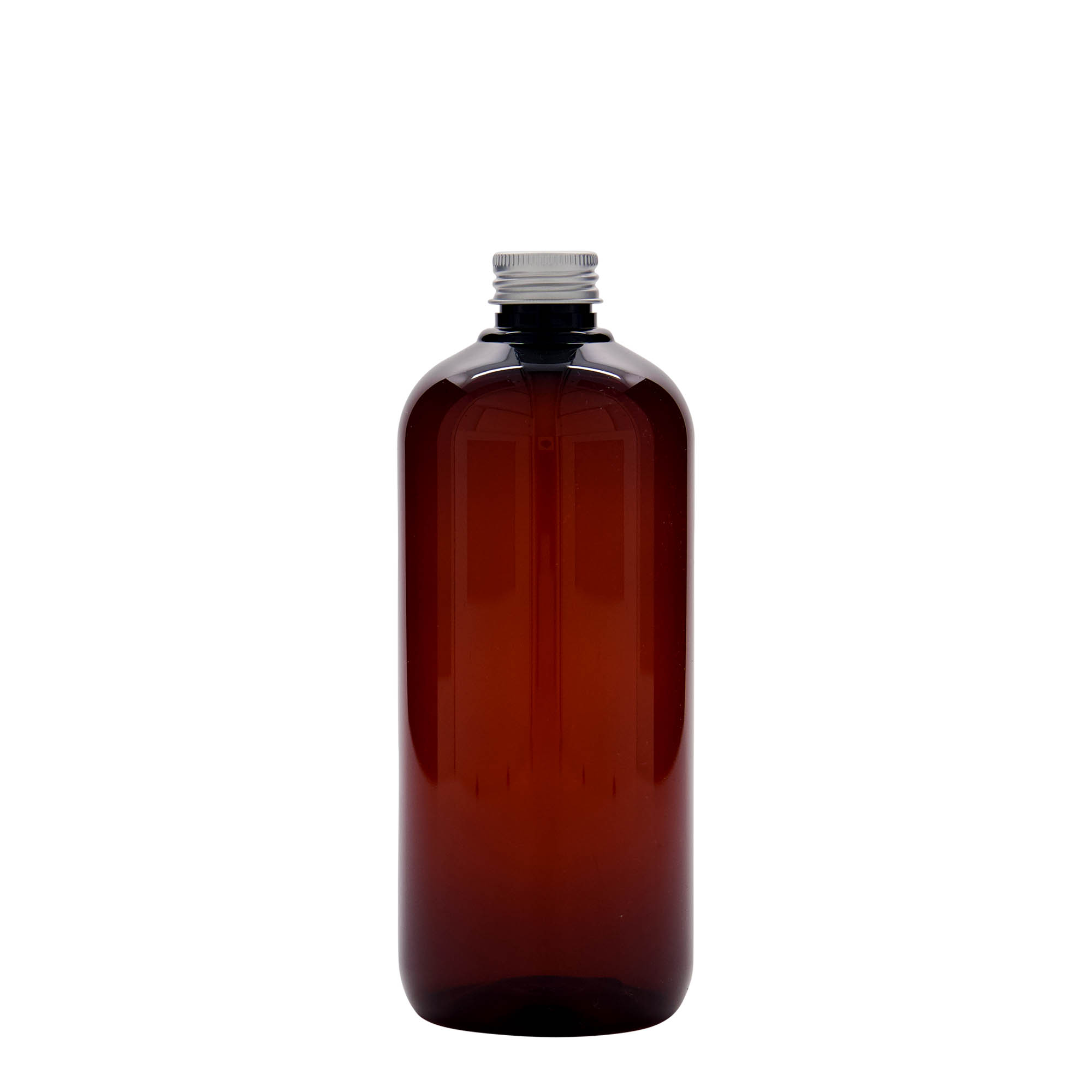500 ml Recycling-Kunststoffflasche „Victor's Best“, PCR, braun, Mündung:  24/410