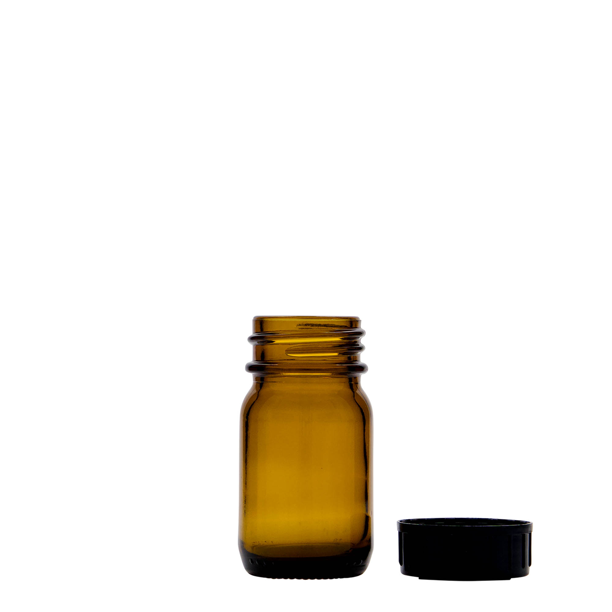 30 ml Weithalsglas, braun, Mündung: DIN 32 30 ml Weithalsglas, braun, Mündung: DIN 32