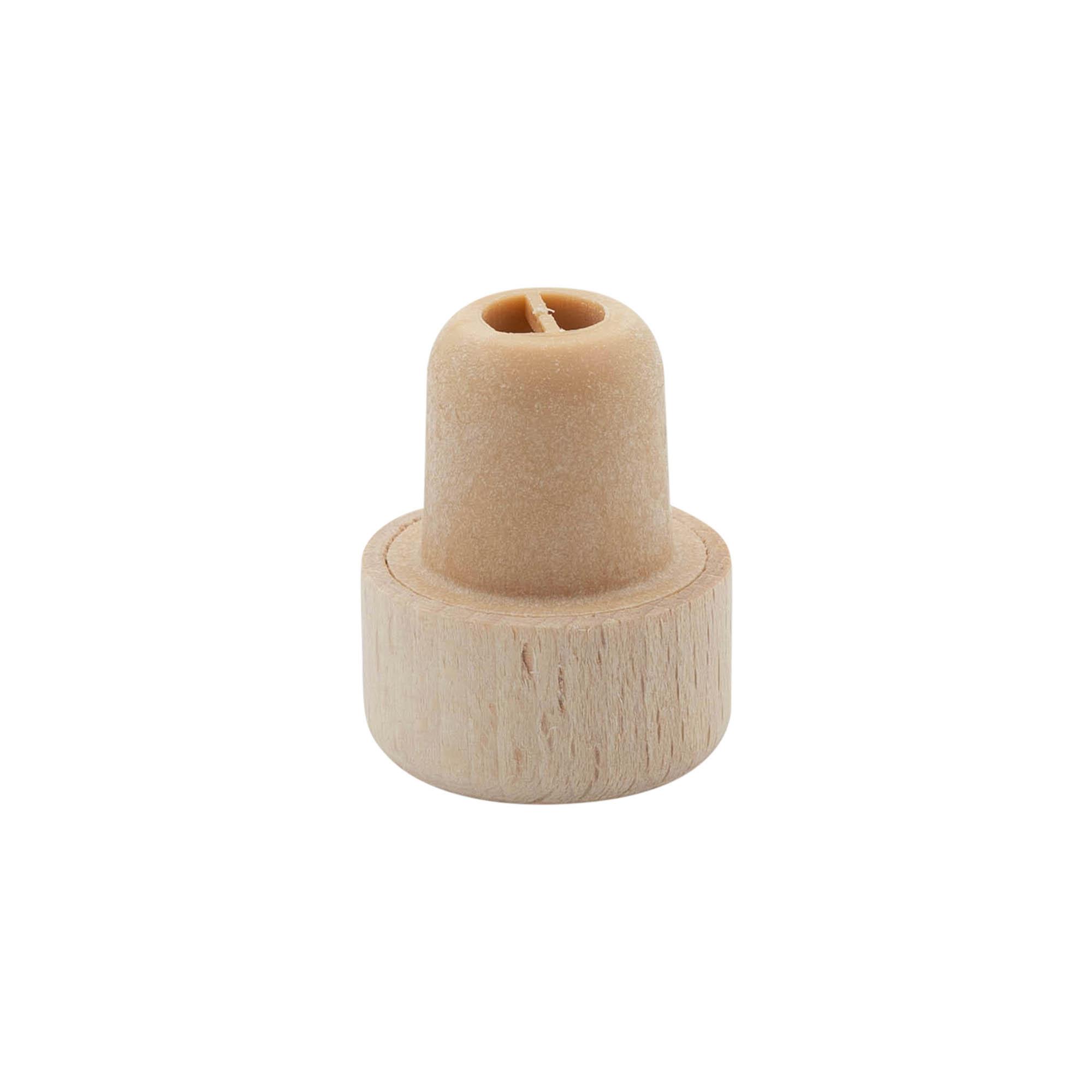Griffkorken mit Dosieröffnung 19 mm, Kunststoff-Holz, beige, für Mündung: Kork