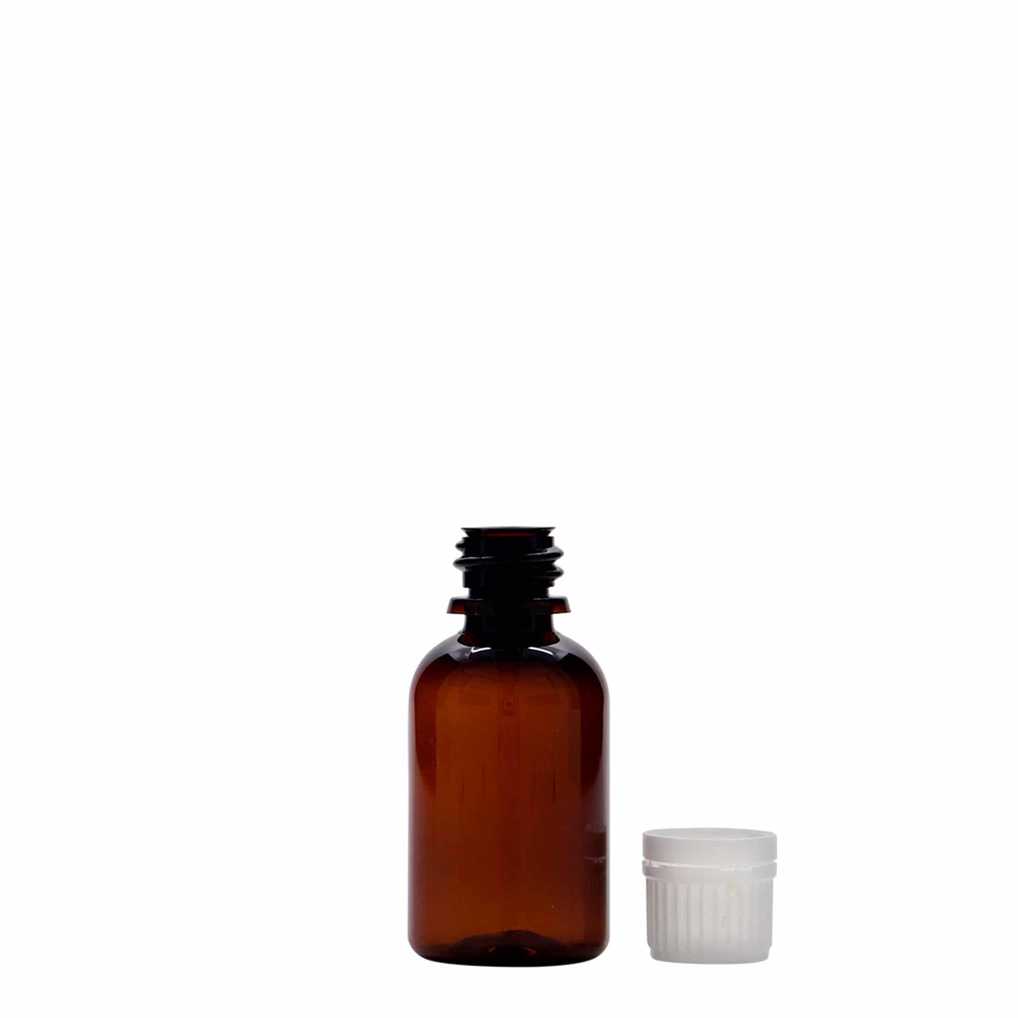 30 ml PET-Medizinflasche „Easy Living“, braun, Kunststoff, Mündung: DIN 18