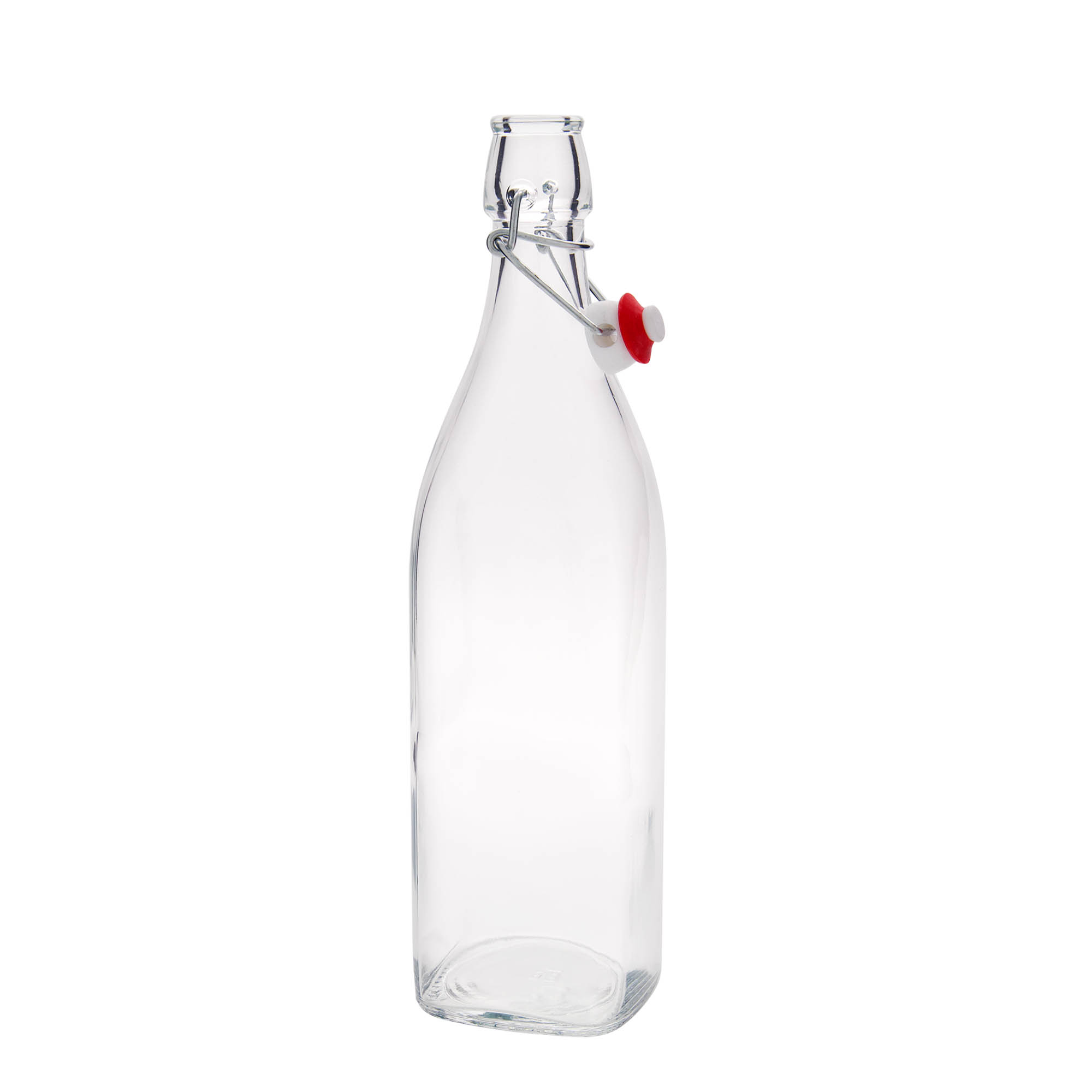 1.000 ml Glasflasche „Swing“, quadratisch, Mündung: Bügelverschluss