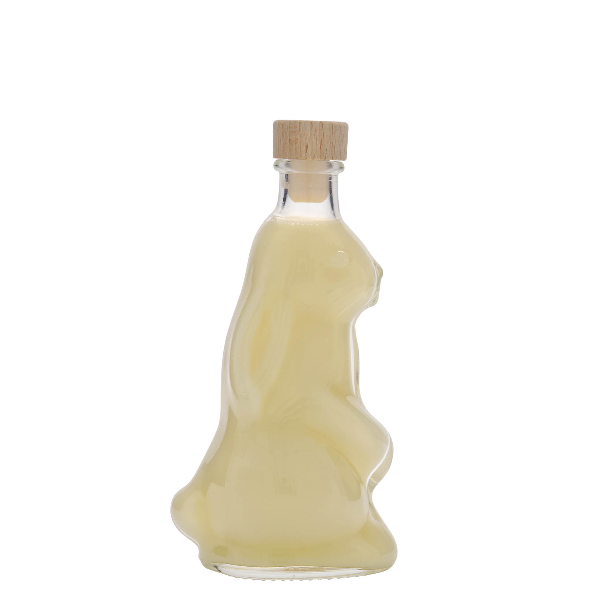 200 ml Glasflasche 'Hase', Mündung: Kork 200 ml Glasflasche 'Hase', Mündung: Kork