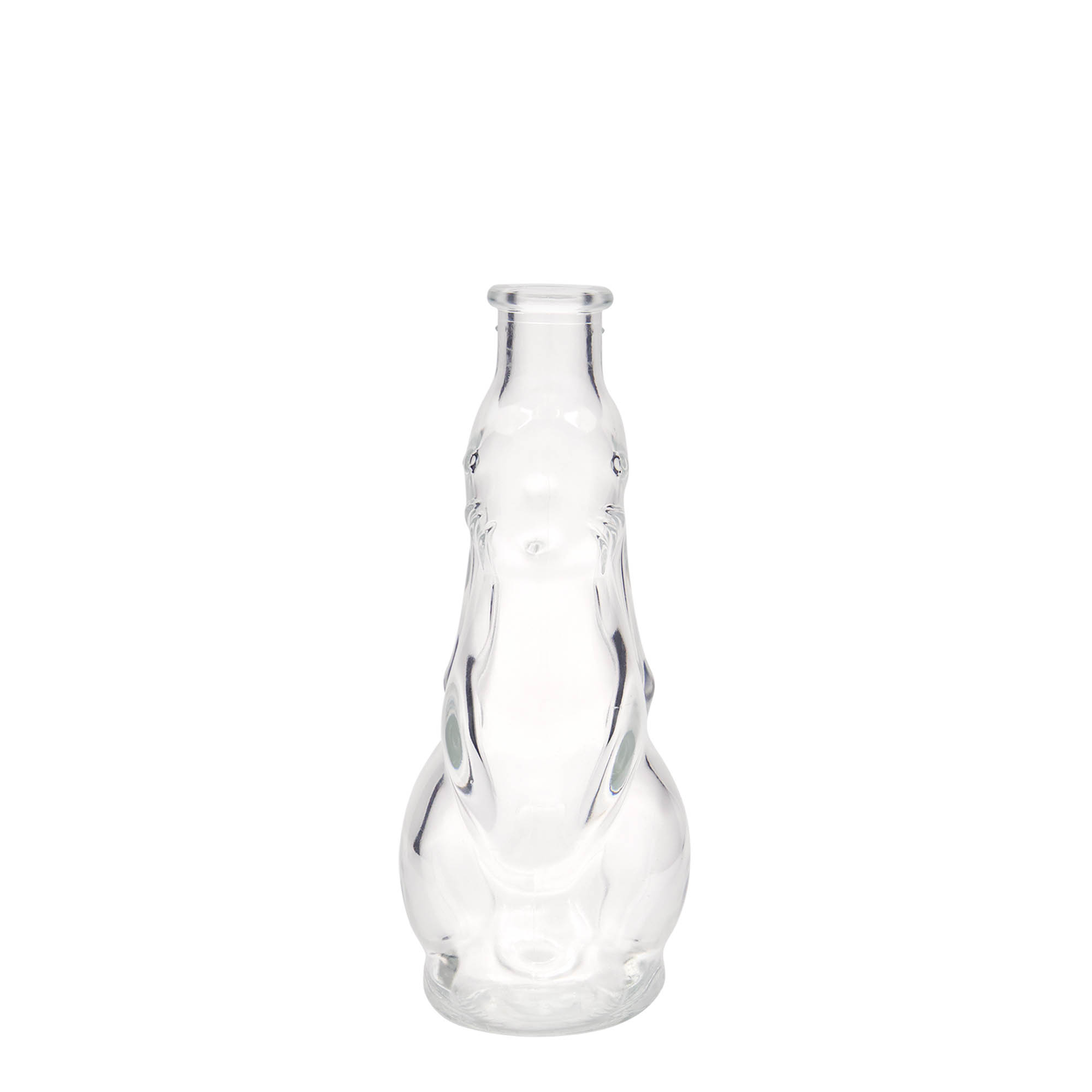 200 ml Glasflasche 'Hase', Mündung: Kork 200 ml Glasflasche 'Hase', Mündung: Kork