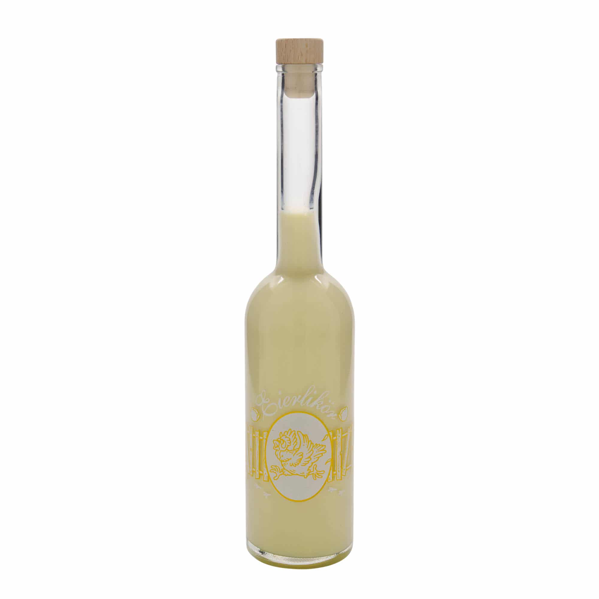 500 ml Glasflasche „Opera“, Motiv: Eierlikör, Mündung: Kork