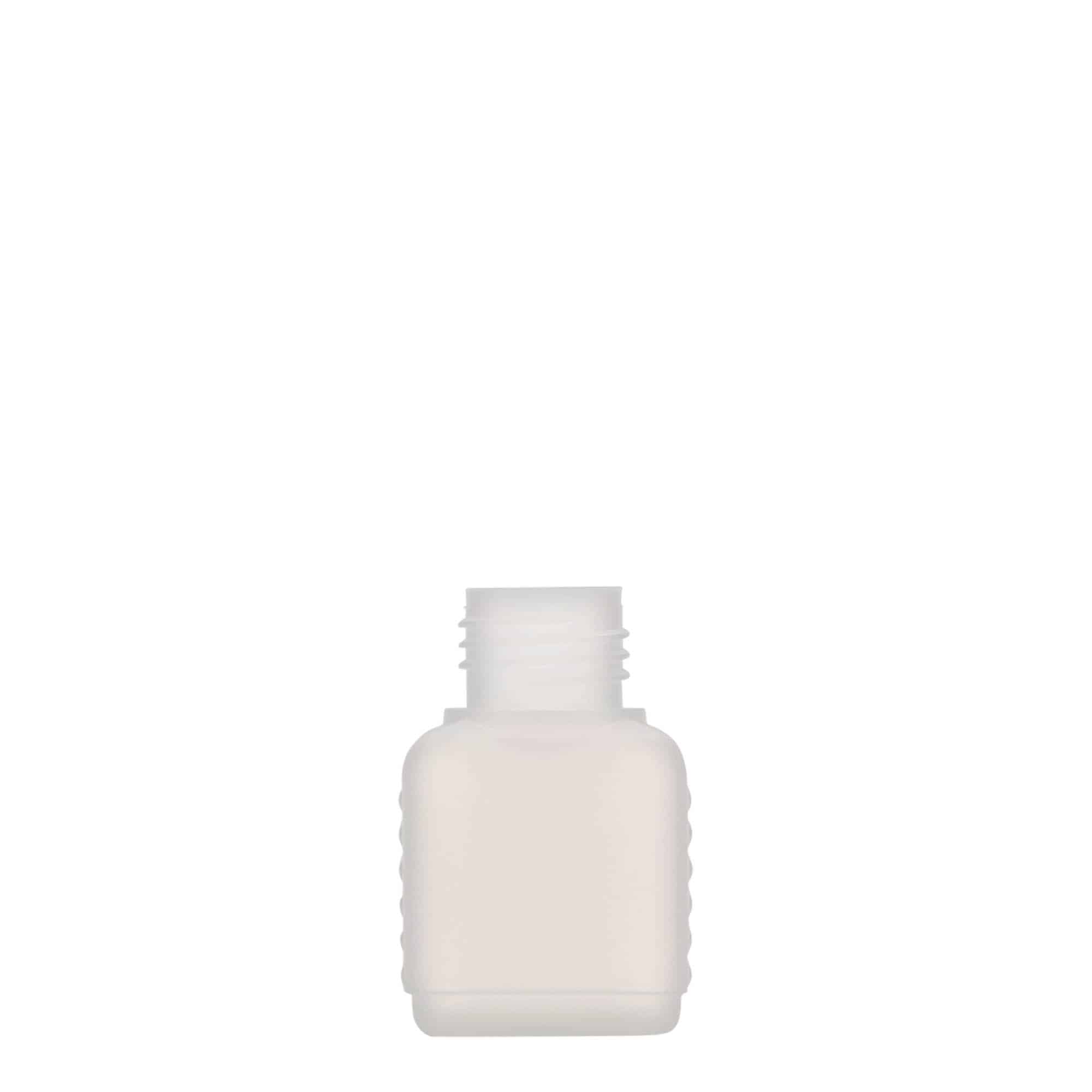 50 ml Kanisterflasche, rechteckig, HDPE-Kunststoff, natur, Mündung: DIN 25