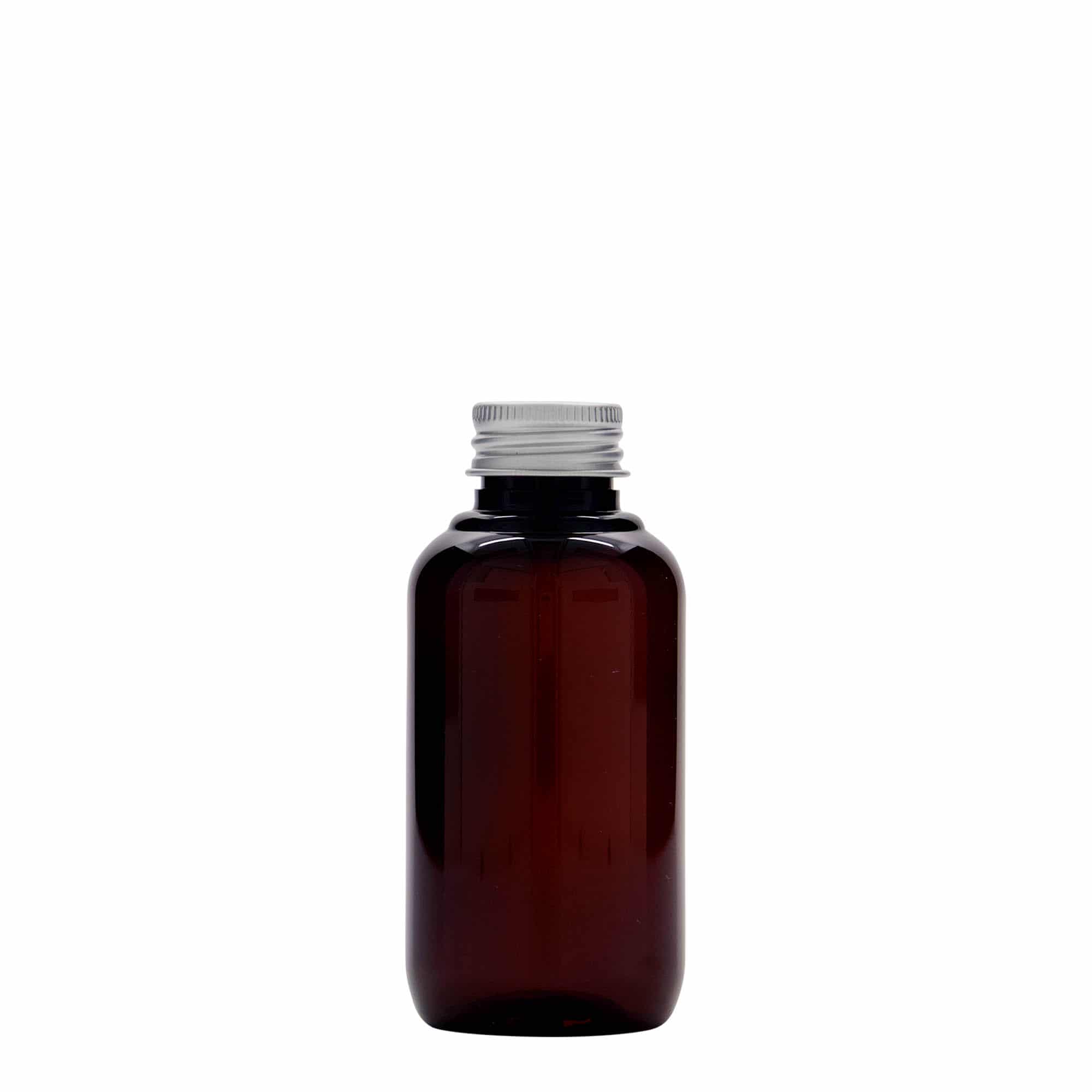100 ml Recycling-Kunststoffflasche 'Victor's Best', PCR, braun, Mündung: 24/410
