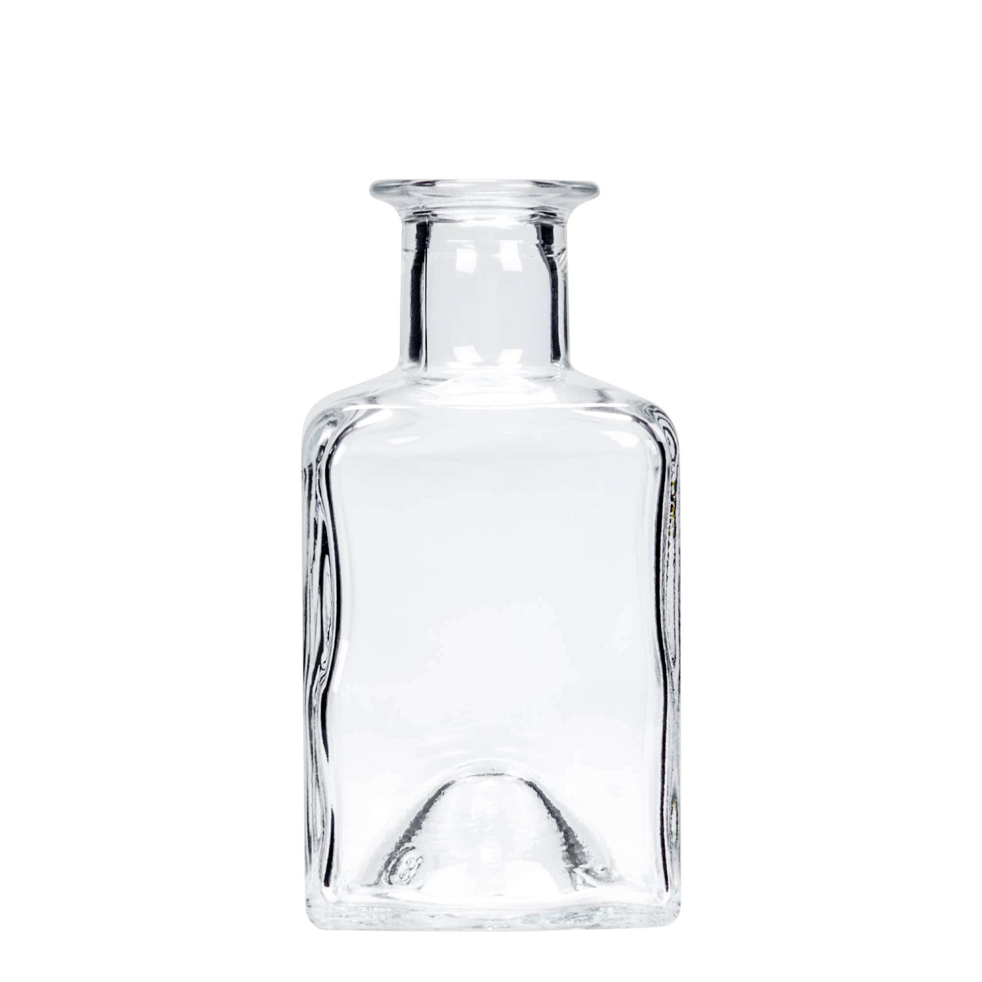 200 ml Glasflasche 'Kubica', quadratisch, Mündung: Kork 200 ml Glasflasche 'Kubica', quadratisch, Mündung: Kork