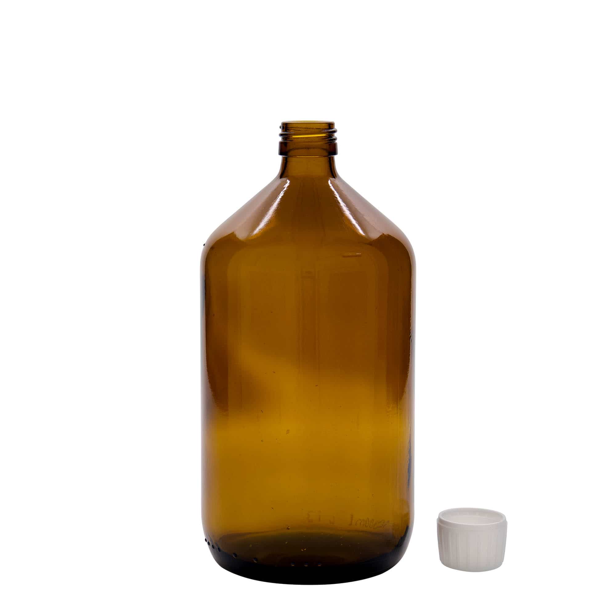 1.000 ml Medizinflasche, braun, Glas, Mündung: PP 28