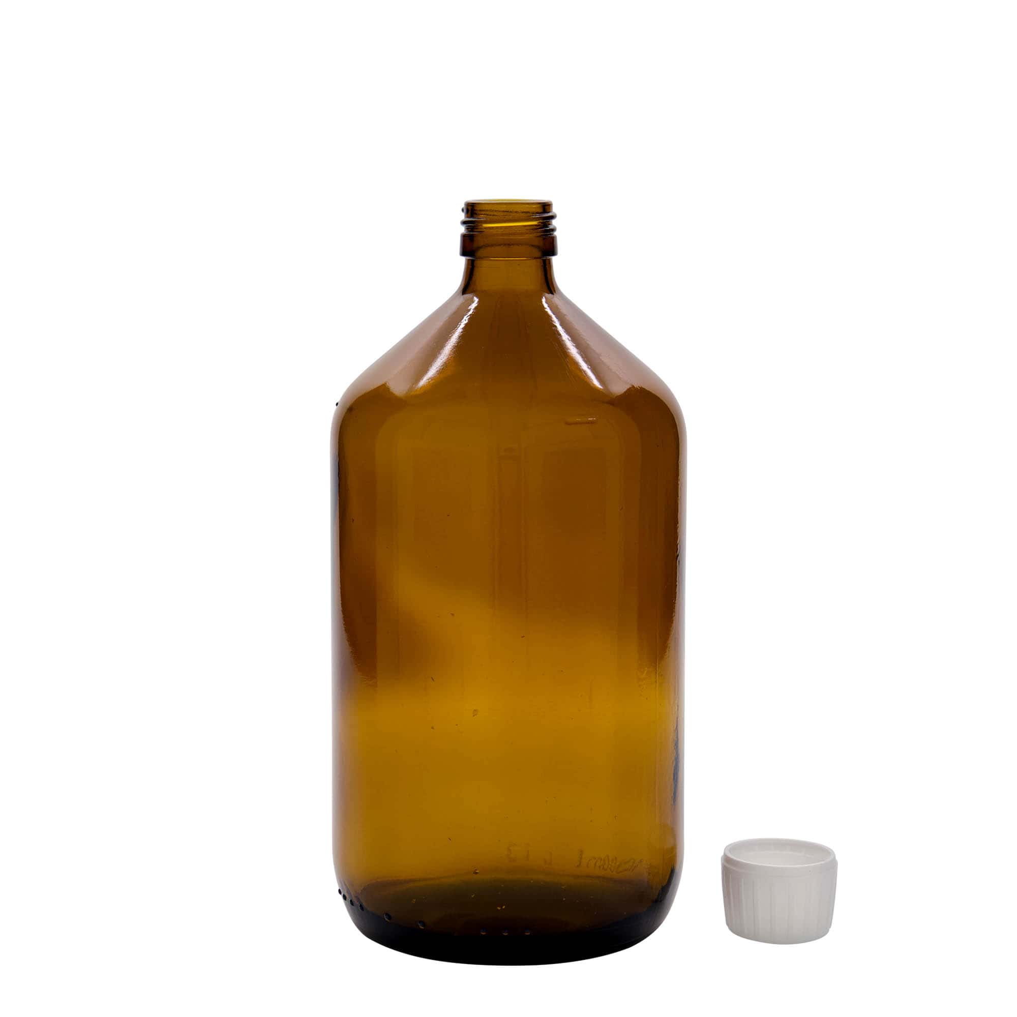 1.000 ml Medizinflasche, braun, Glas, Mündung: PP 28