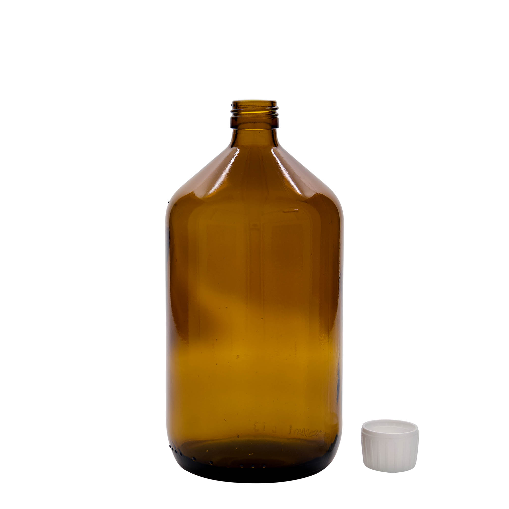 1.000 ml Medizinflasche, braun, Glas, Mündung: PP 28