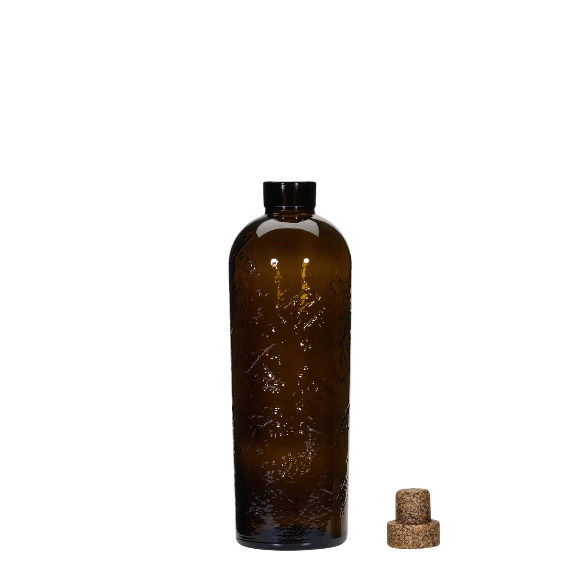 700 ml Wildly Crafted Glasflasche „Natural“, braun, Mündung: Kork