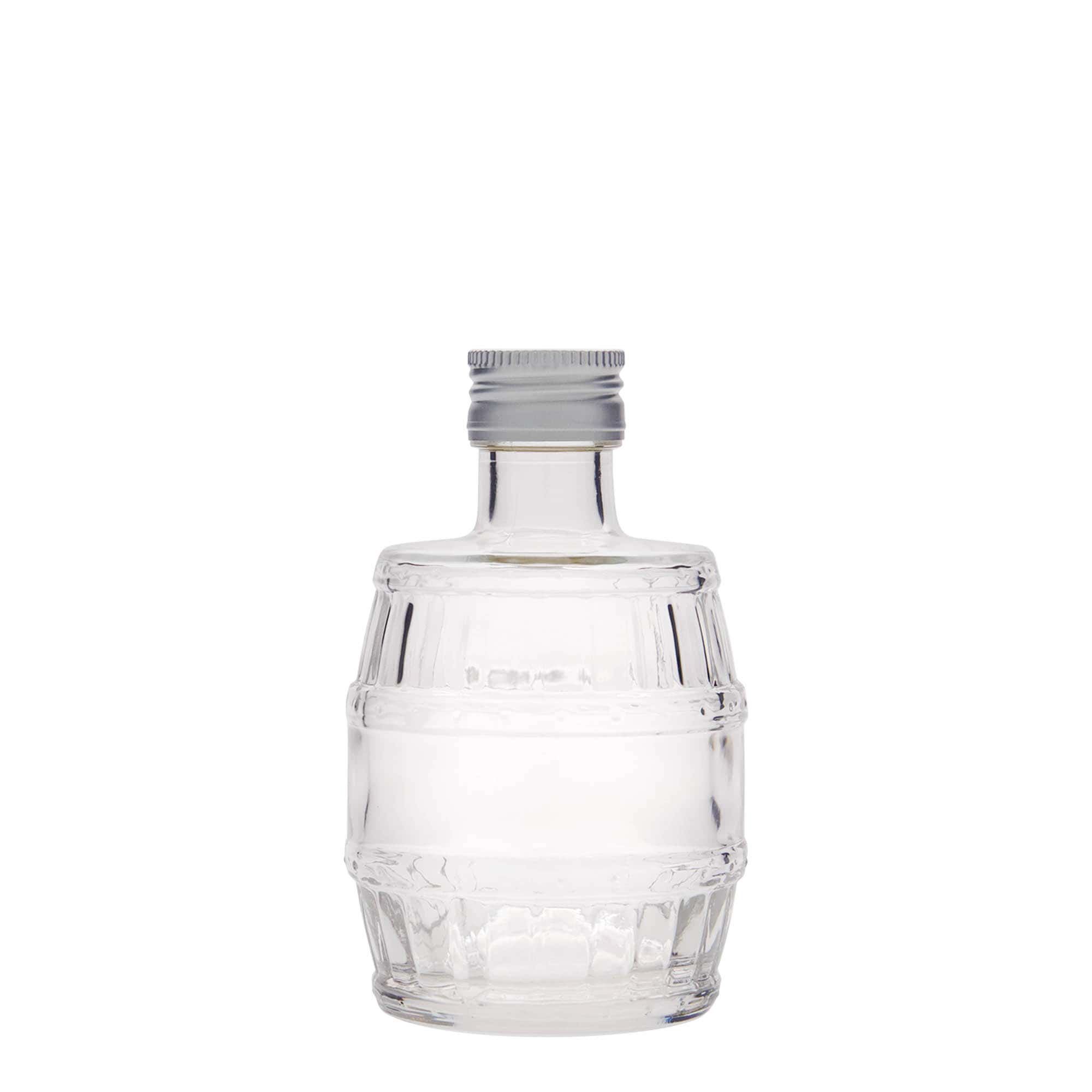 200 ml Glasflasche „Fass“, Mündung: PP 28