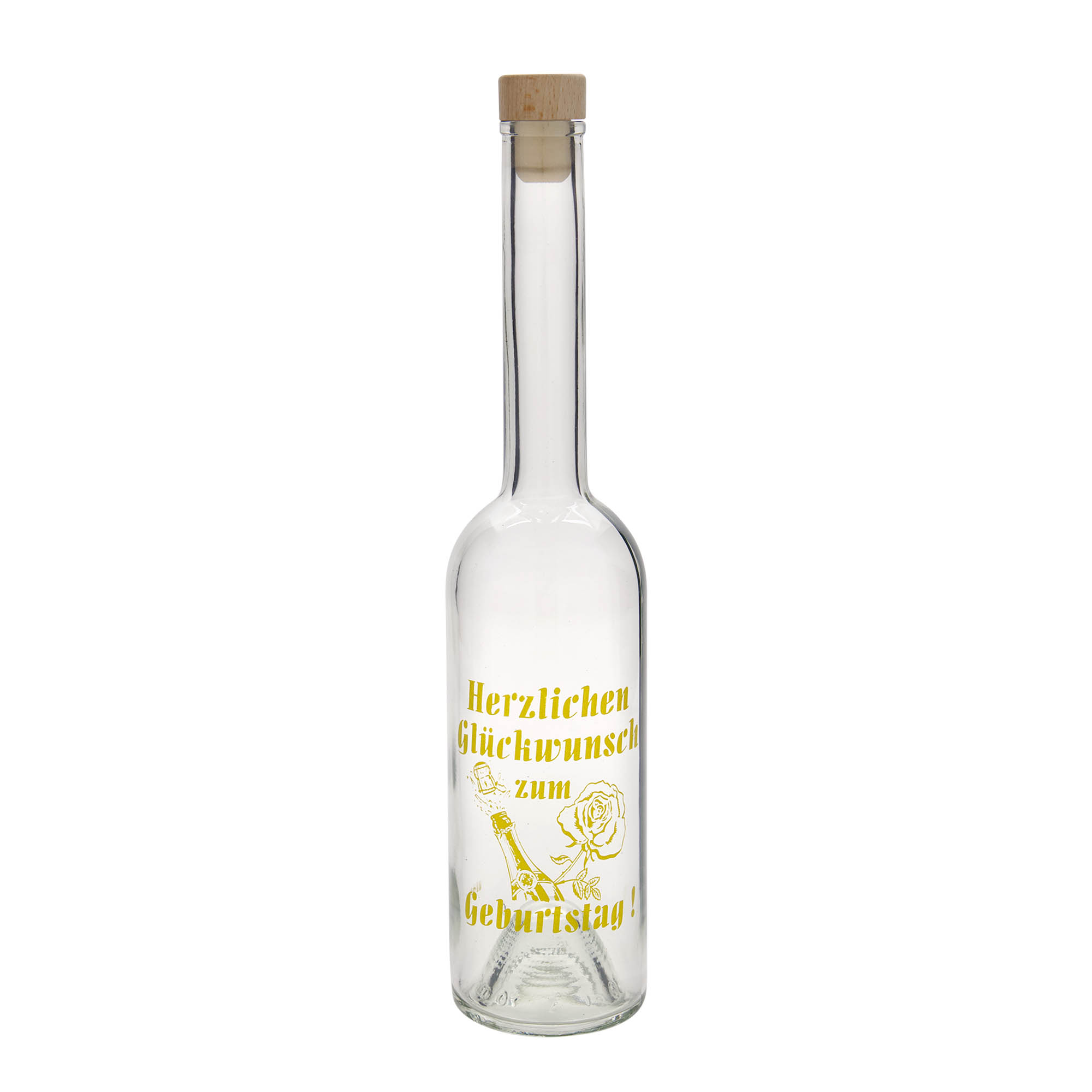 500 ml Glasflasche 'Opera', Motiv: Apple, Mündung: Kork 500 ml Glasflasche 'Opera', Motiv: Apple, Mündung: Kork