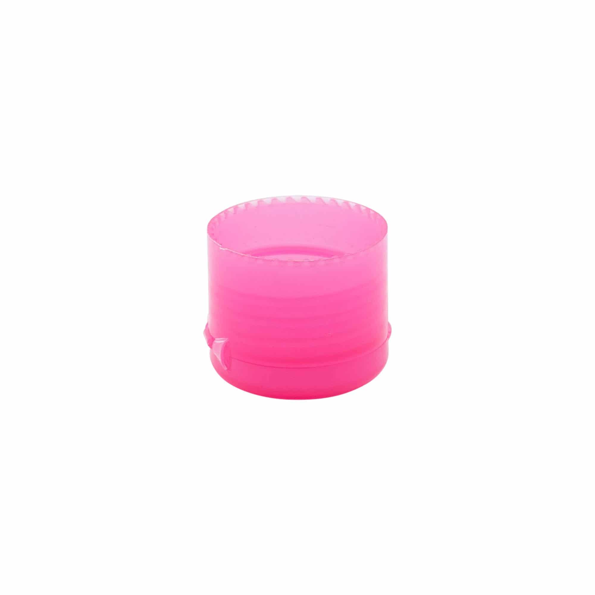 Schraubverschluss Klappscharnier, PP-Kunststoff, pink, für Mündung: GPI 24/410