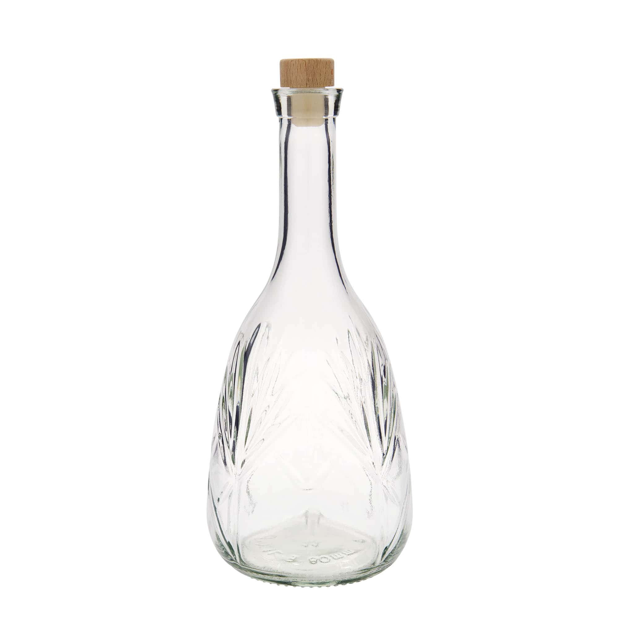 1.000 ml Glasflasche 'Reliefa', Mündung: Kork