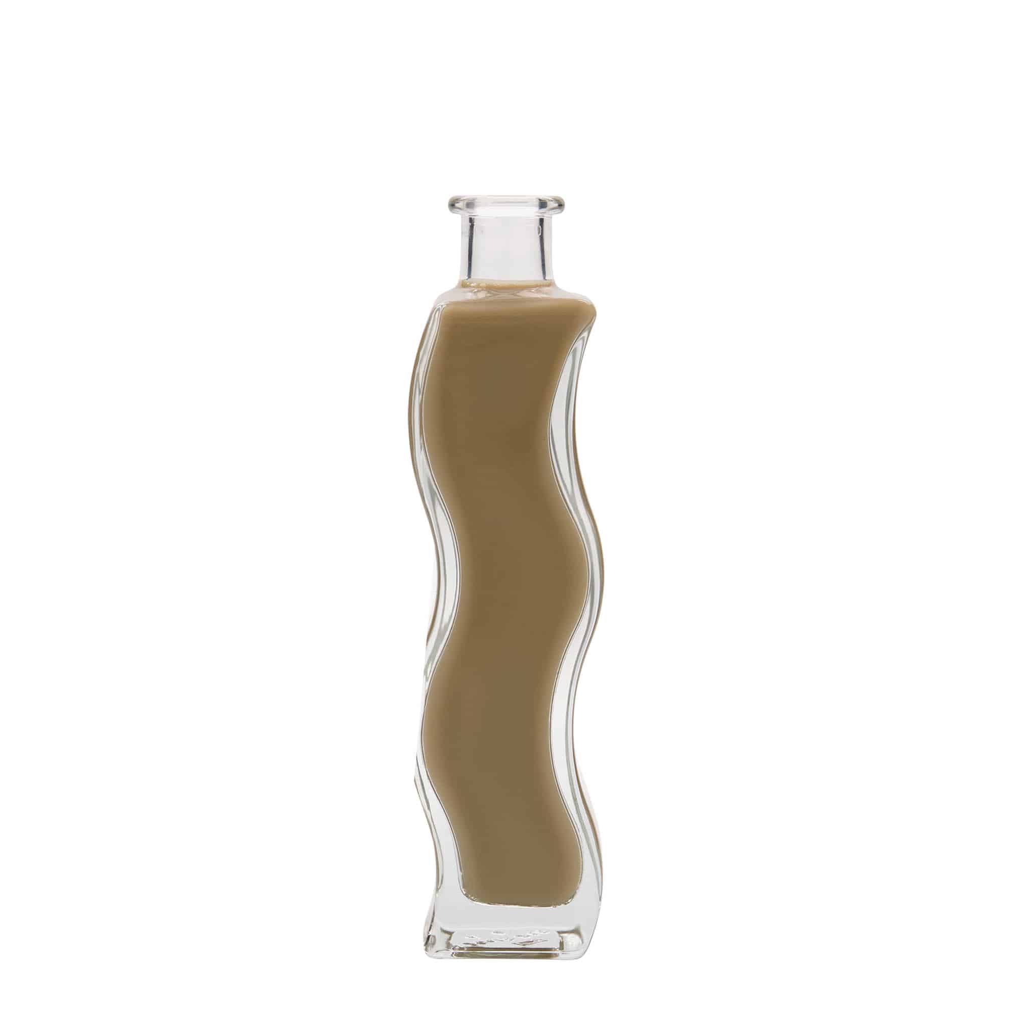 200 ml Glasflasche „Welle“, quadratisch, Mündung: Kork