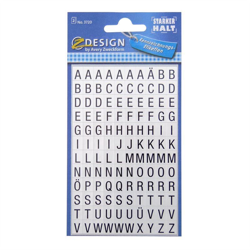 Zweckform Sticker 'Alphabet', Kunststoff, schwarz Zweckform Sticker 'Alphabet', Kunststoff, schwarz