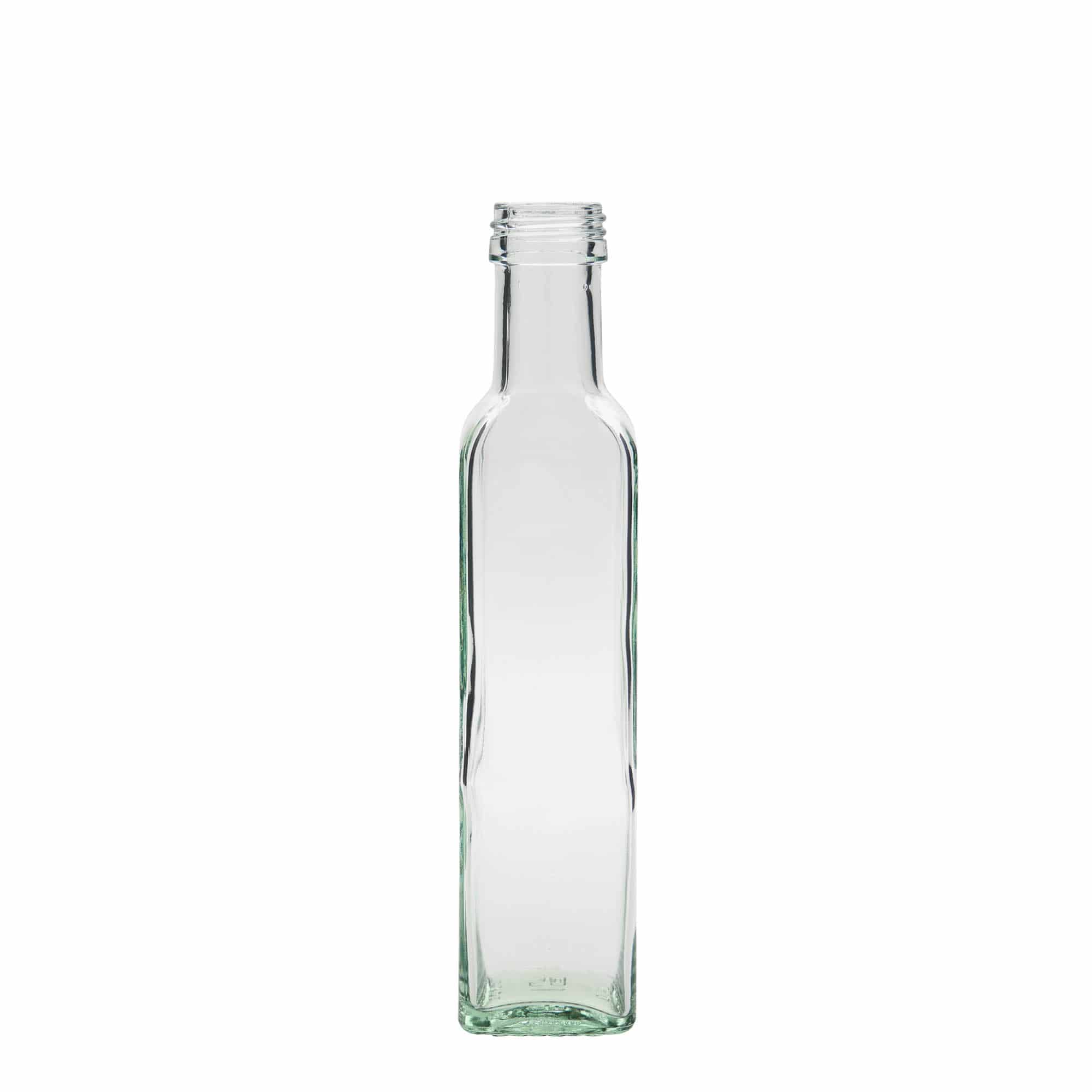 250 ml Glasflasche „Marasca“, quadratisch, Mündung: PP 31,5