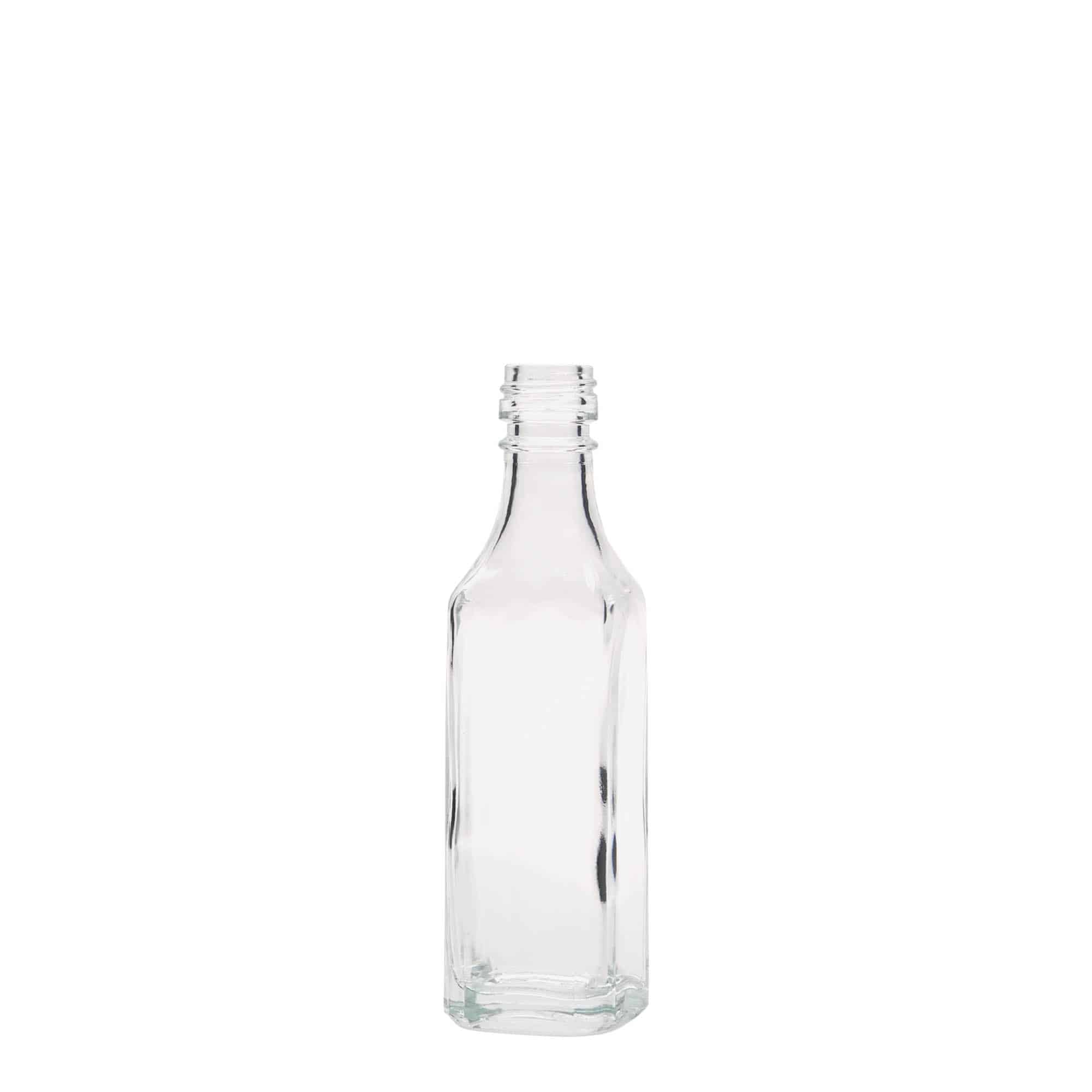 50 ml Glasflasche 'Siena', quadratisch, Mündung: PP 18