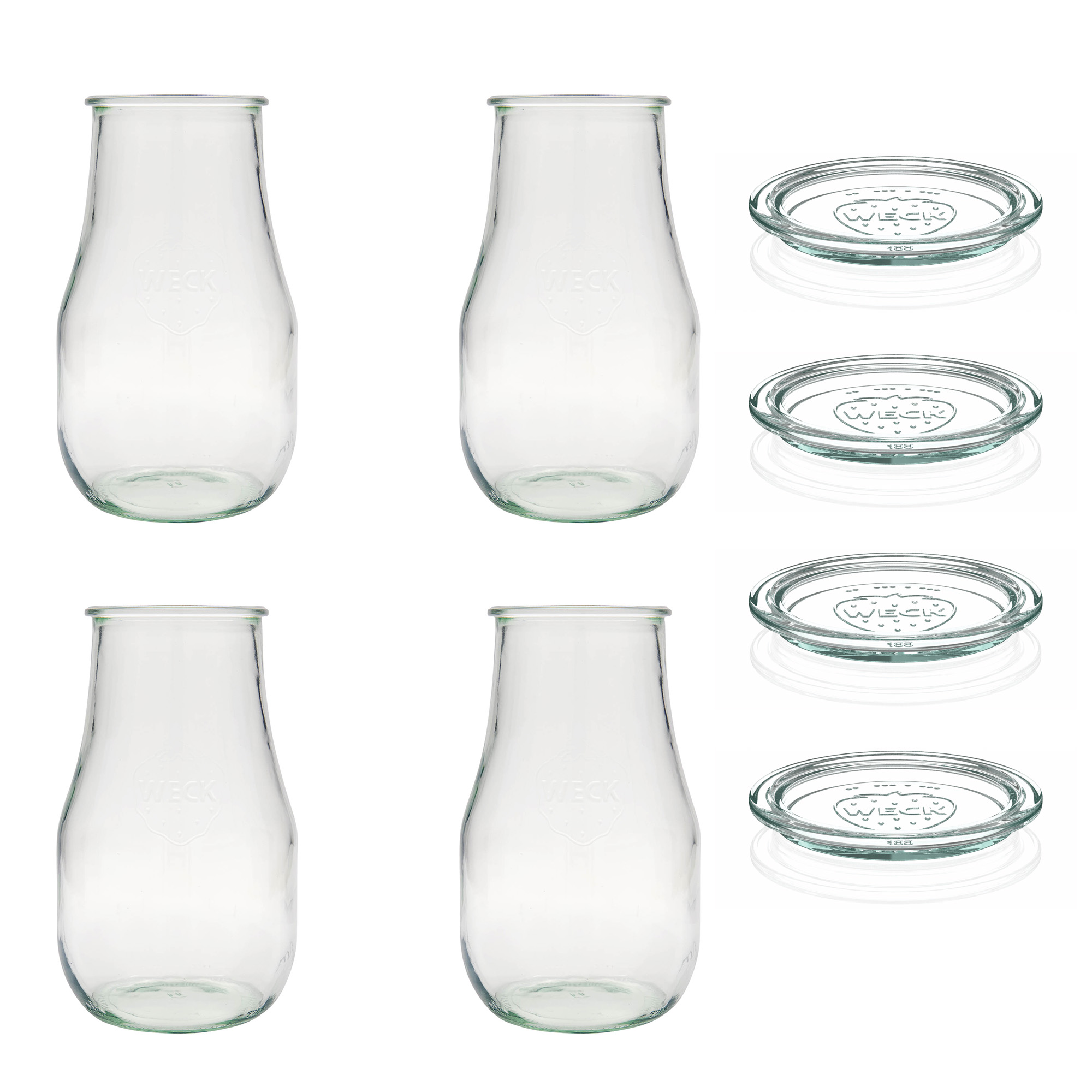 4x 2700 ml WECK-Tulpenglas mit Glasdeckel RR 100