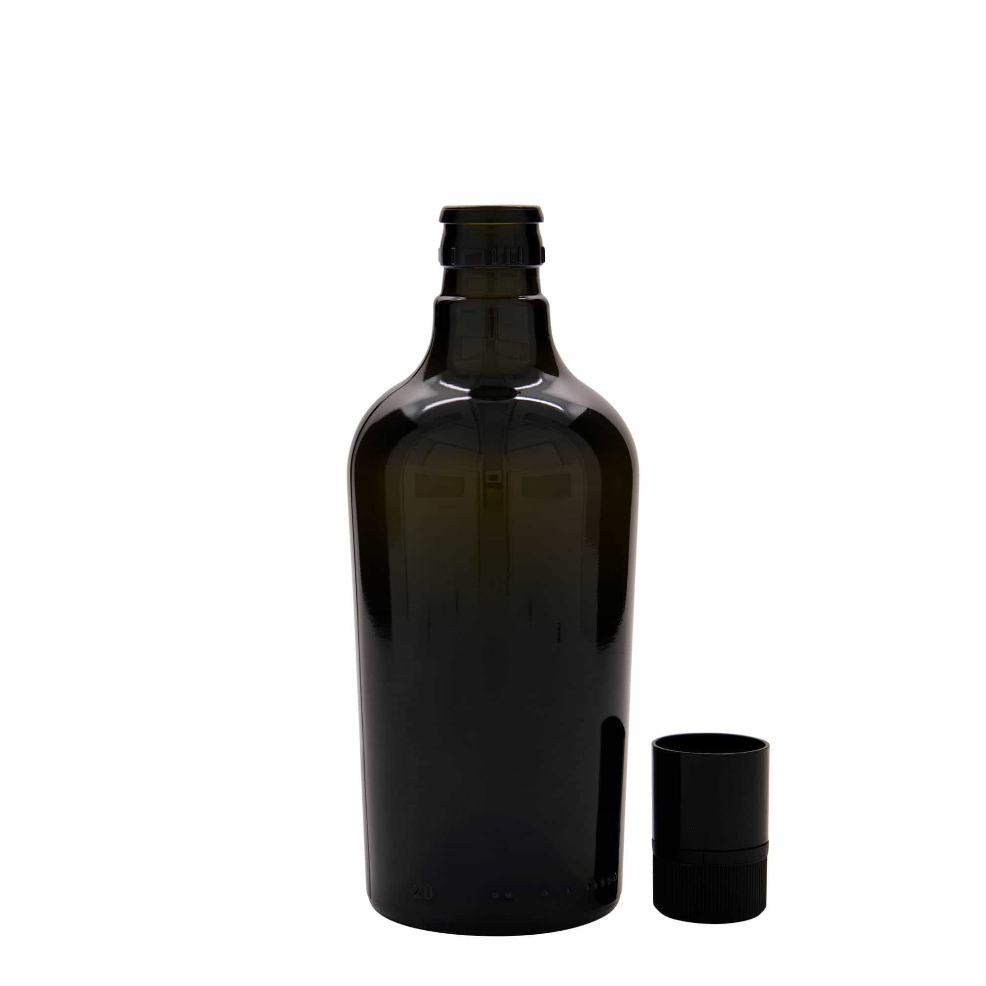 500 ml Essig-/Ölflasche 'Oleum', Glas, antikgrün, Mündung: DOP