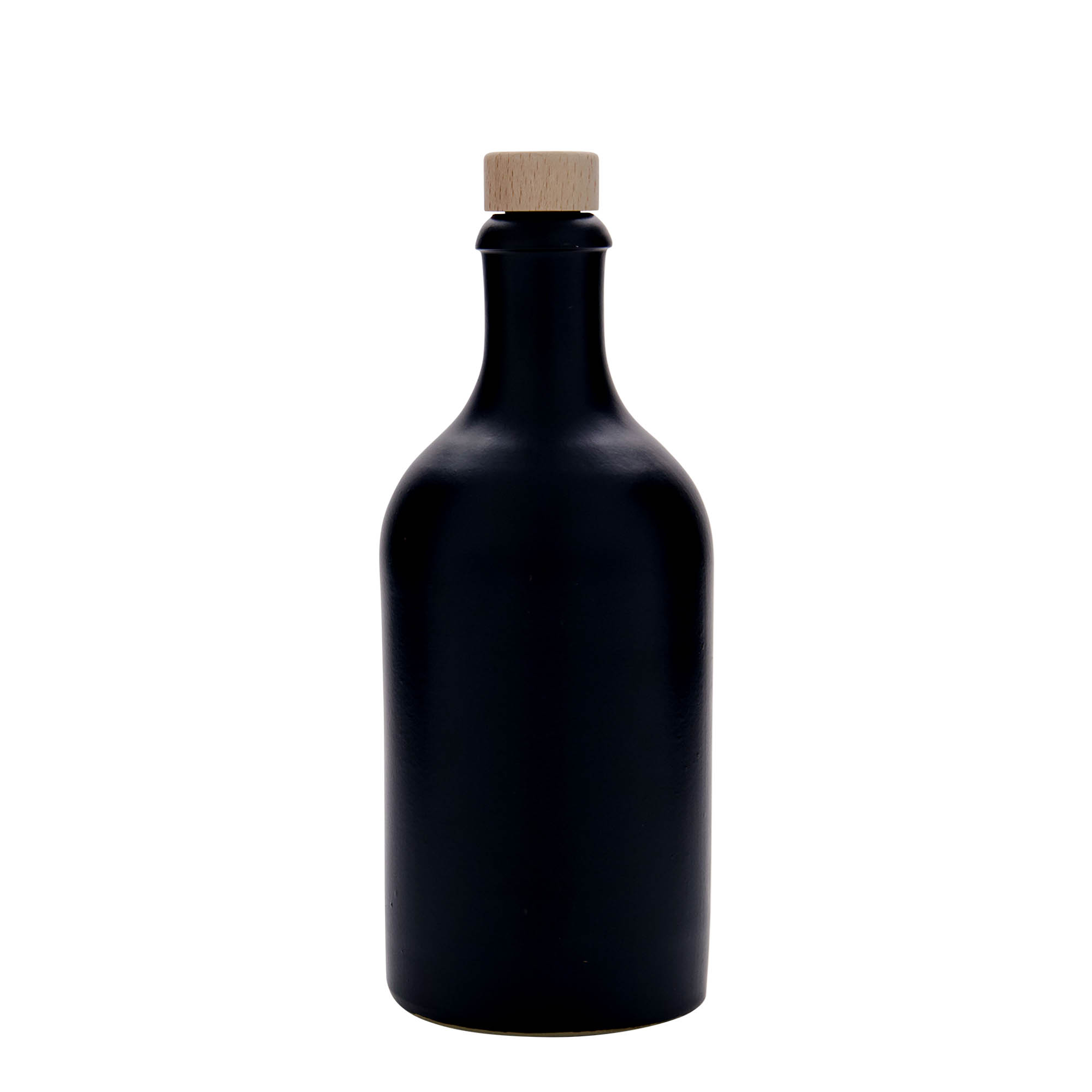 500 ml Tonkrug, Steinzeug, schwarz, Mündung: Kork 500 ml Tonkrug, Steinzeug, schwarz, Mündung: Kork