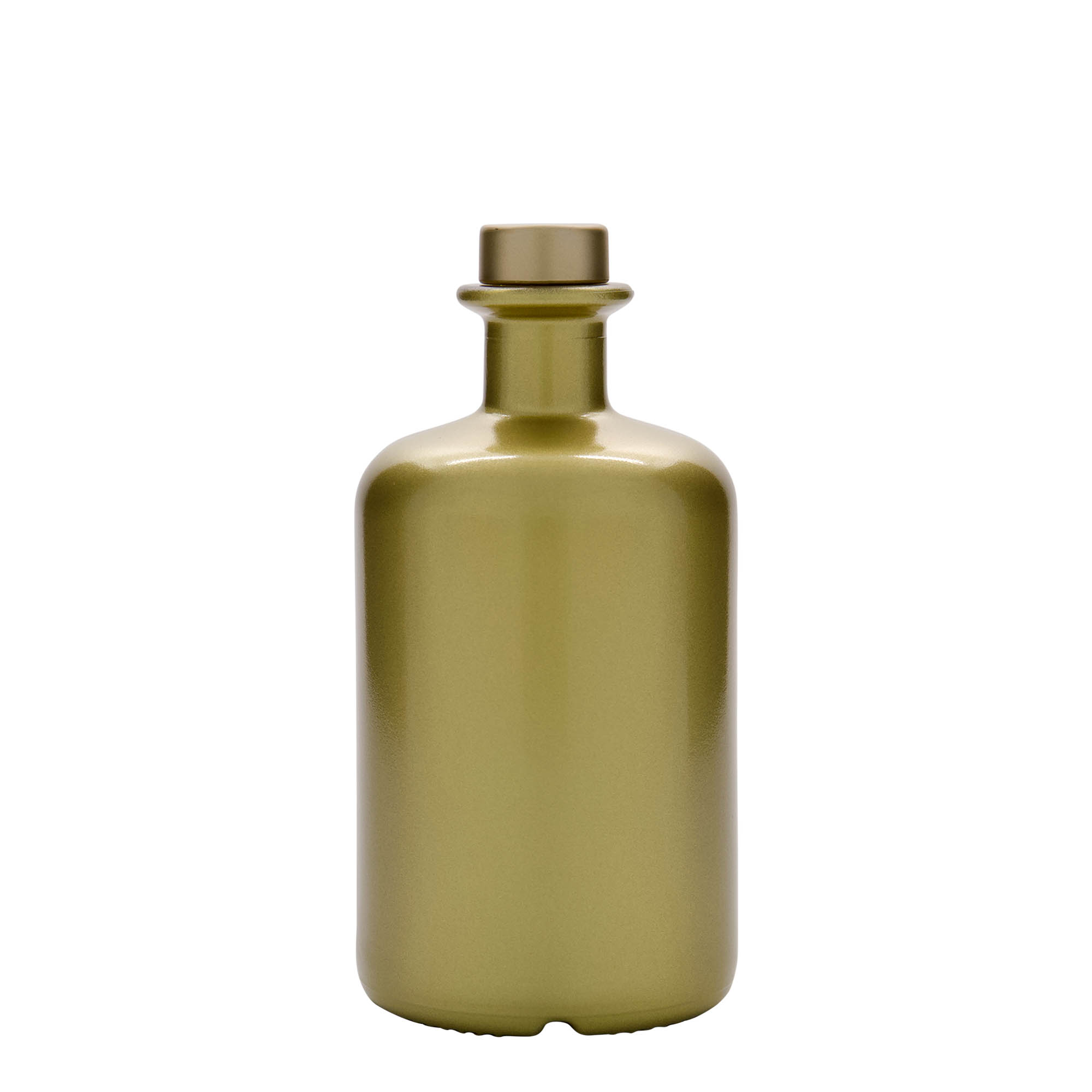 500 ml Glasflasche Apotheker, gold, Mündung: Kork