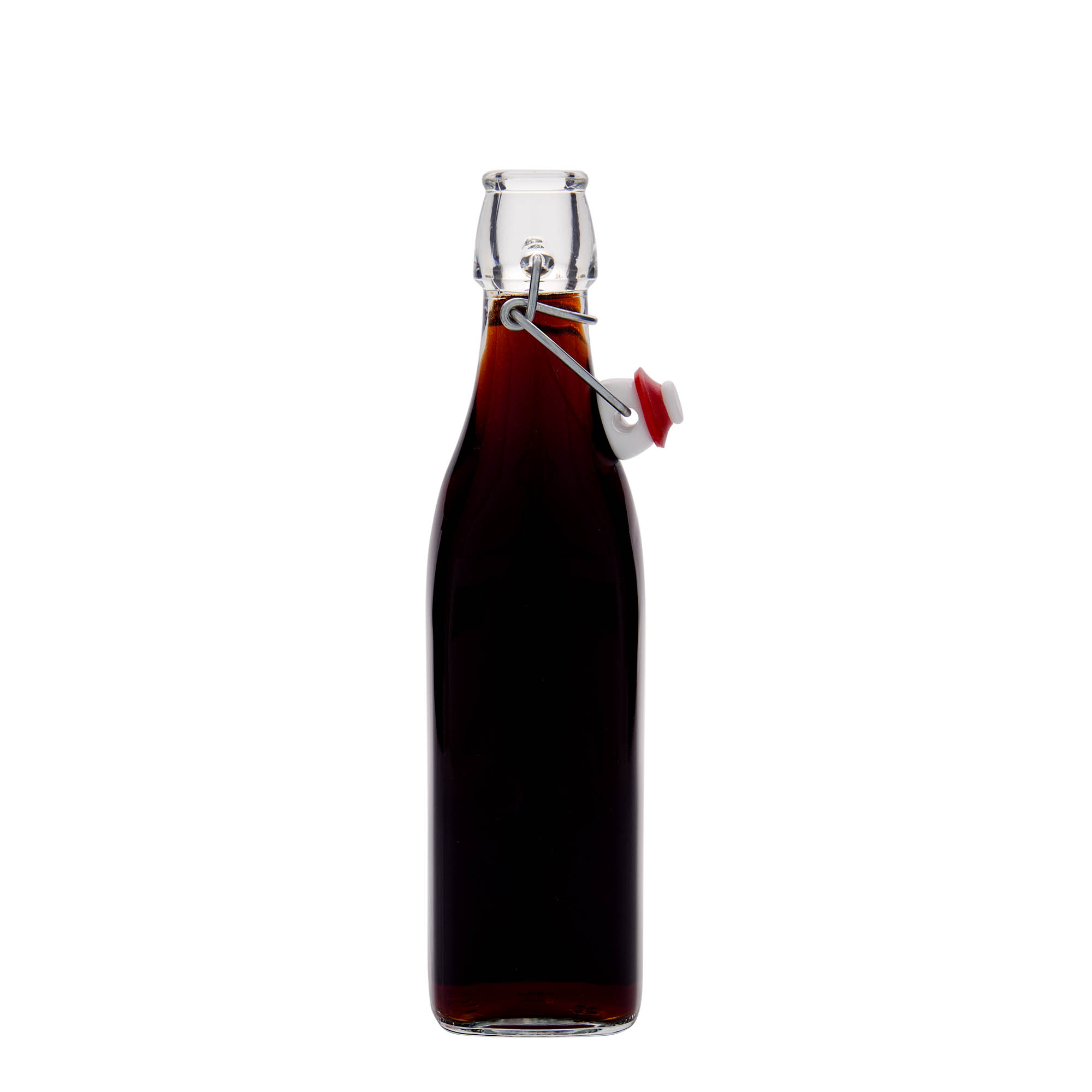 500 ml Glasflasche 'Swing', quadratisch, Mündung: Bügelverschluss