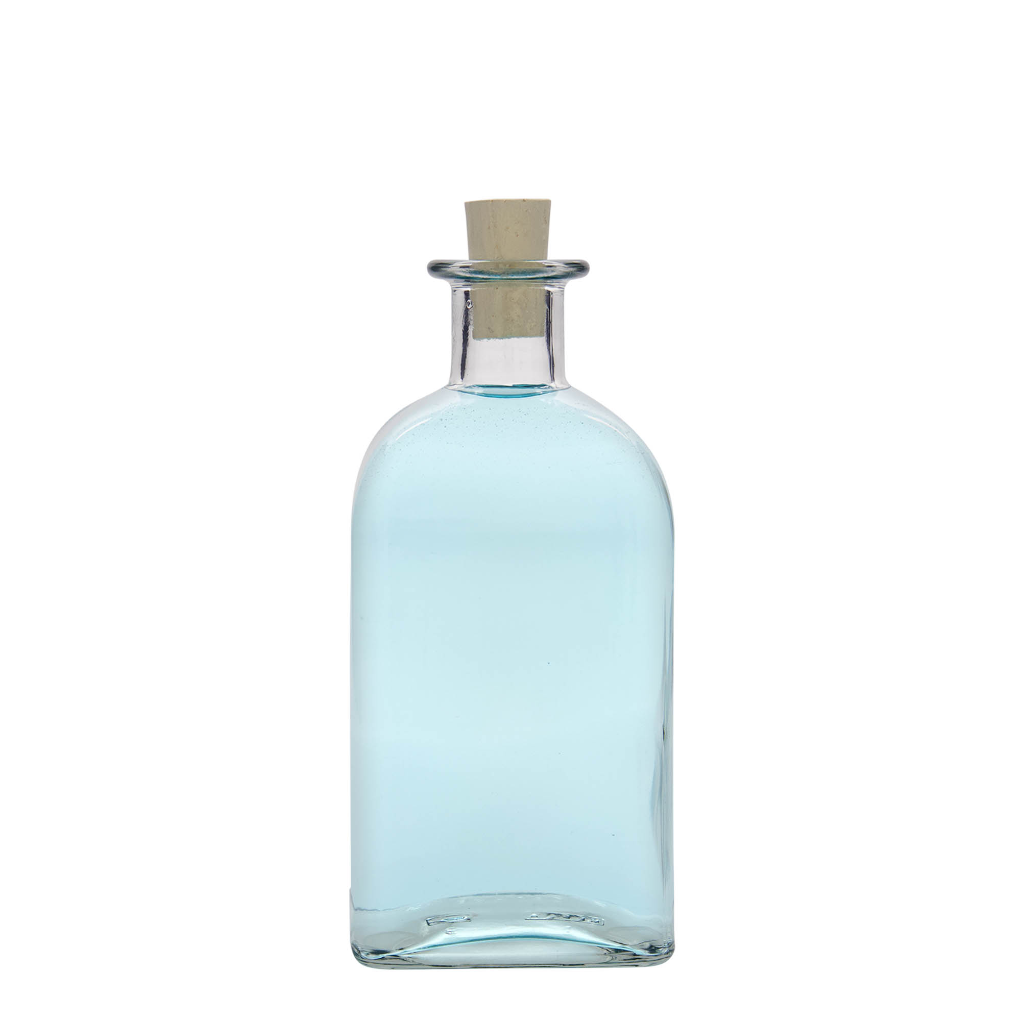 500 ml Glasflasche Apotheker Carré, quadratisch, Mündung: Kork