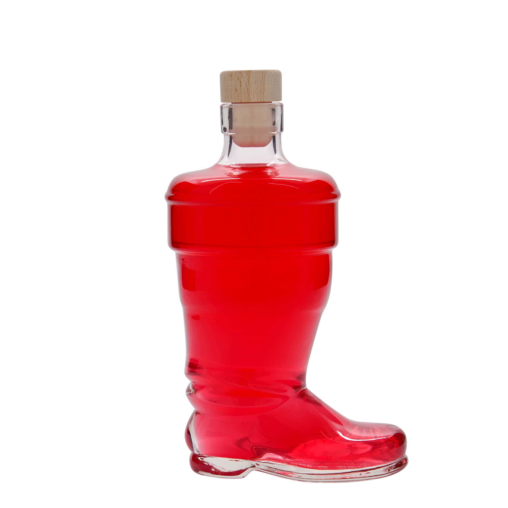 350 ml Glasflasche „Stiefel“, Mündung: Kork