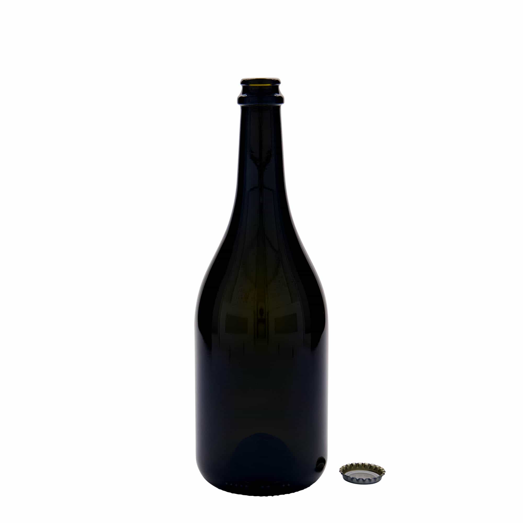 750 ml Bierflasche 'Horta', Glas, antikgrün, Mündung: Kronkorken