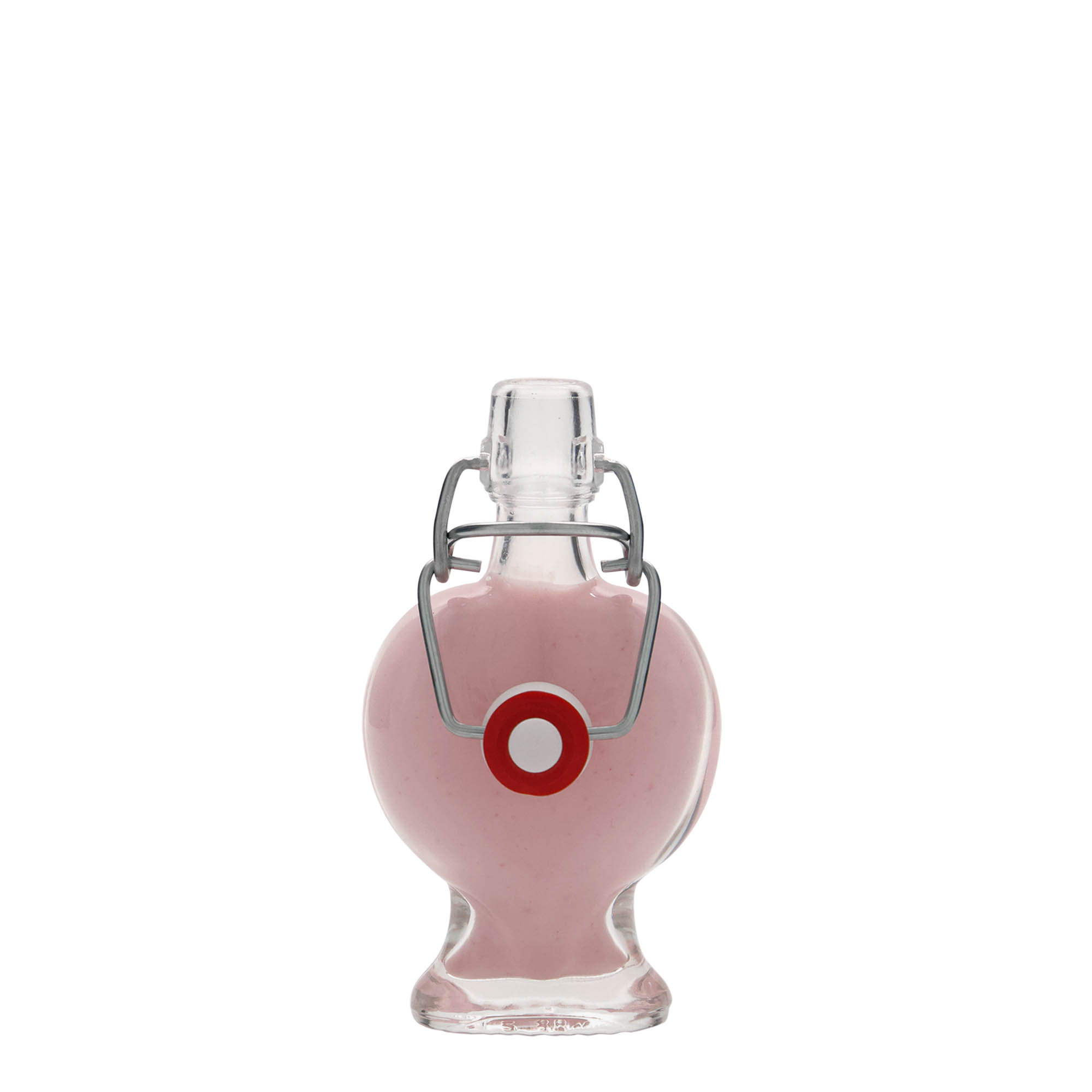 40 ml Glasflasche „Herz“, Mündung: Bügelverschluss