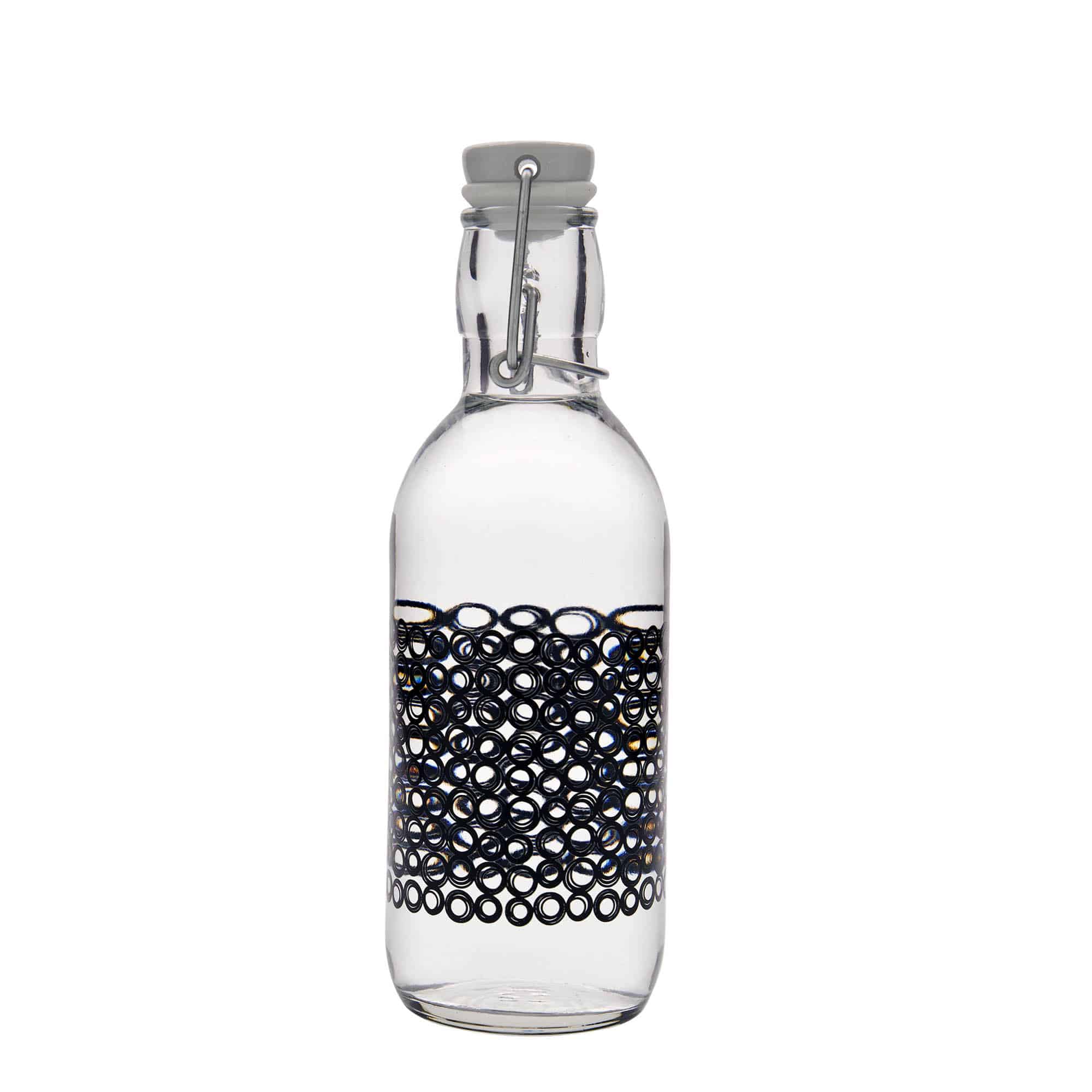 500 ml Glasflasche 'Emilia', Motiv: Circola nero, Mündung: Bügelverschluss