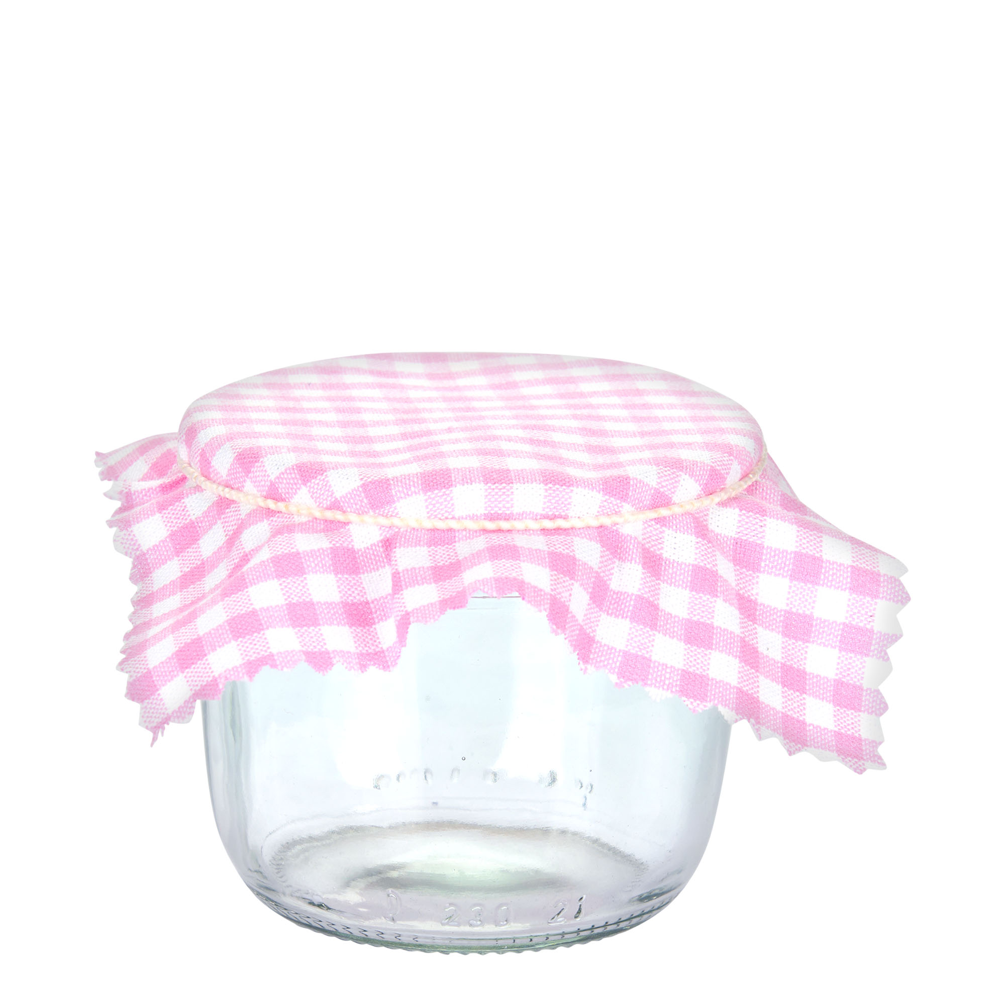 Stoffdeckchen kariert 12x12, quadratisch, Textil, pink, Mündung: TO38-TO53