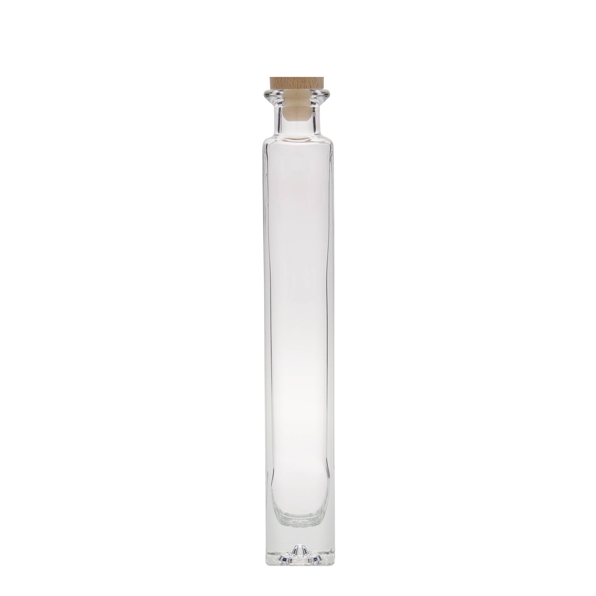200 ml Glasflasche „Tommy“, quadratisch, Mündung: Kork