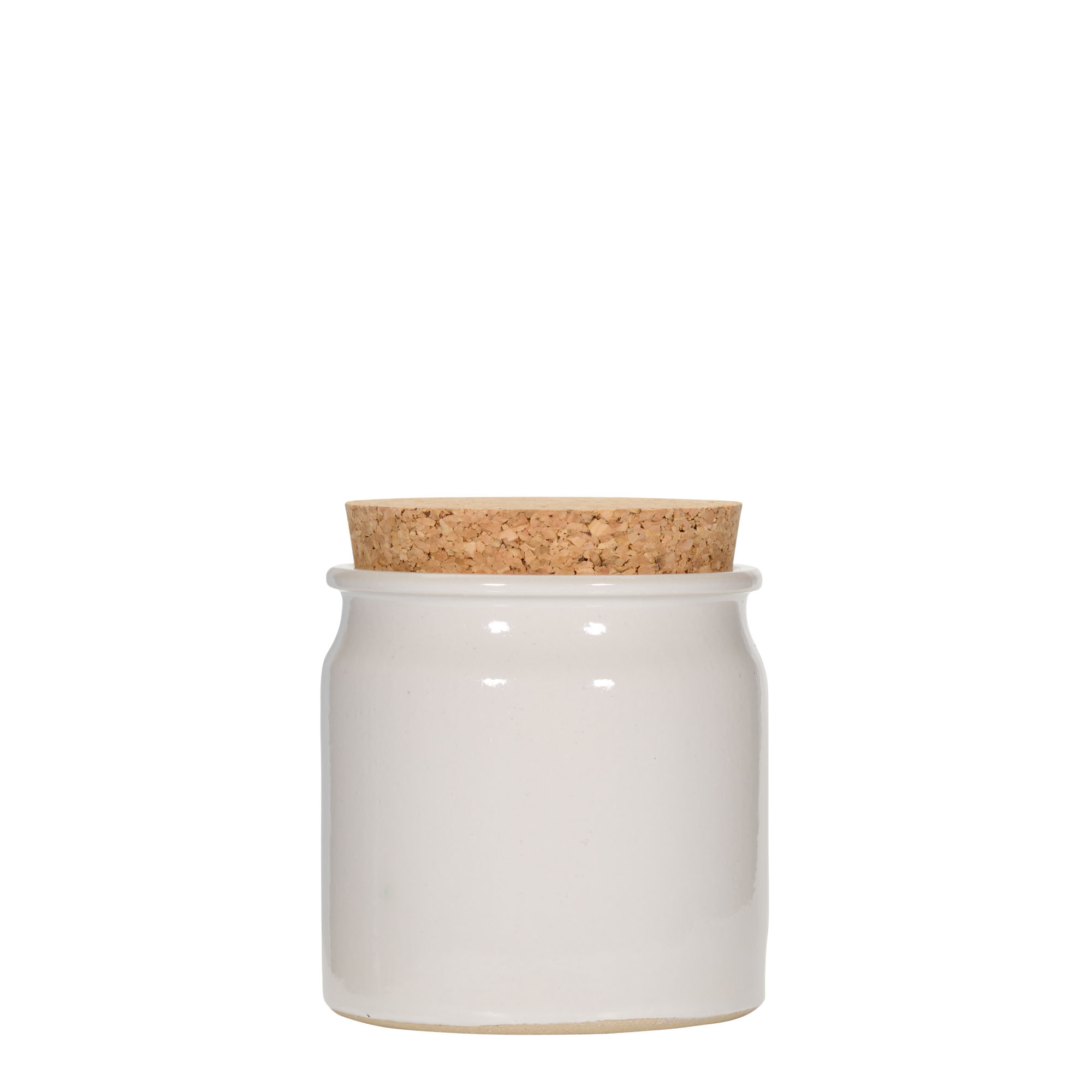 160 ml Steinzeugtopf, Keramik, weiß, Mündung: Kork 160 ml Steinzeugtopf, Keramik, weiß, Mündung: Kork