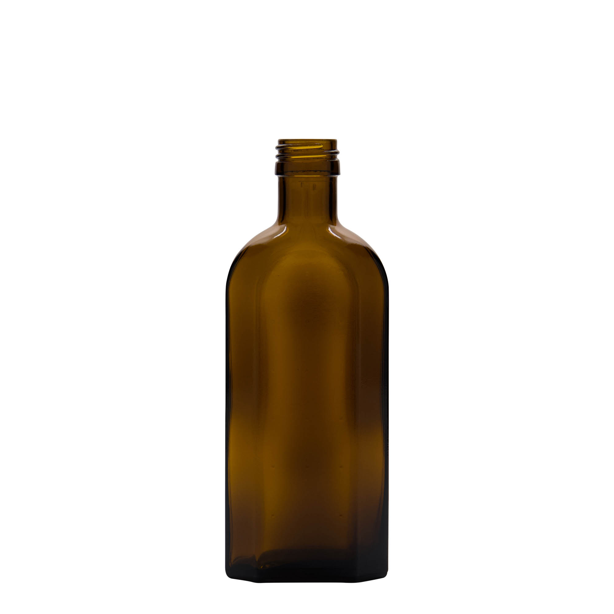 250 ml Medizinflasche Meplat, oval, Glas, braun, Mündung: PP 28 250 ml Medizinflasche Meplat, oval, Glas, braun, Mündung: PP 28