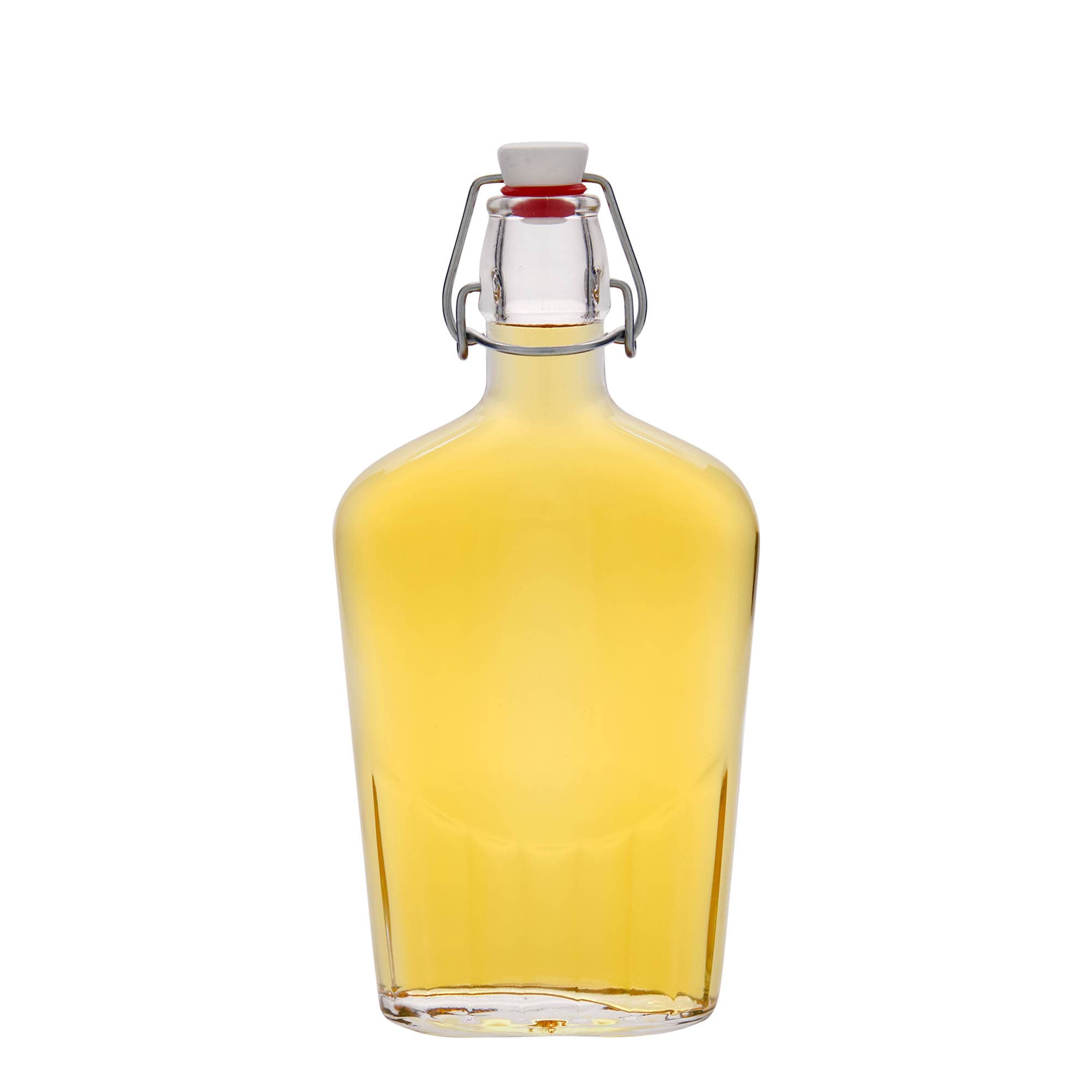 500 ml Glasflasche „Fiaschetta“, oval, Mündung: Bügelverschluss