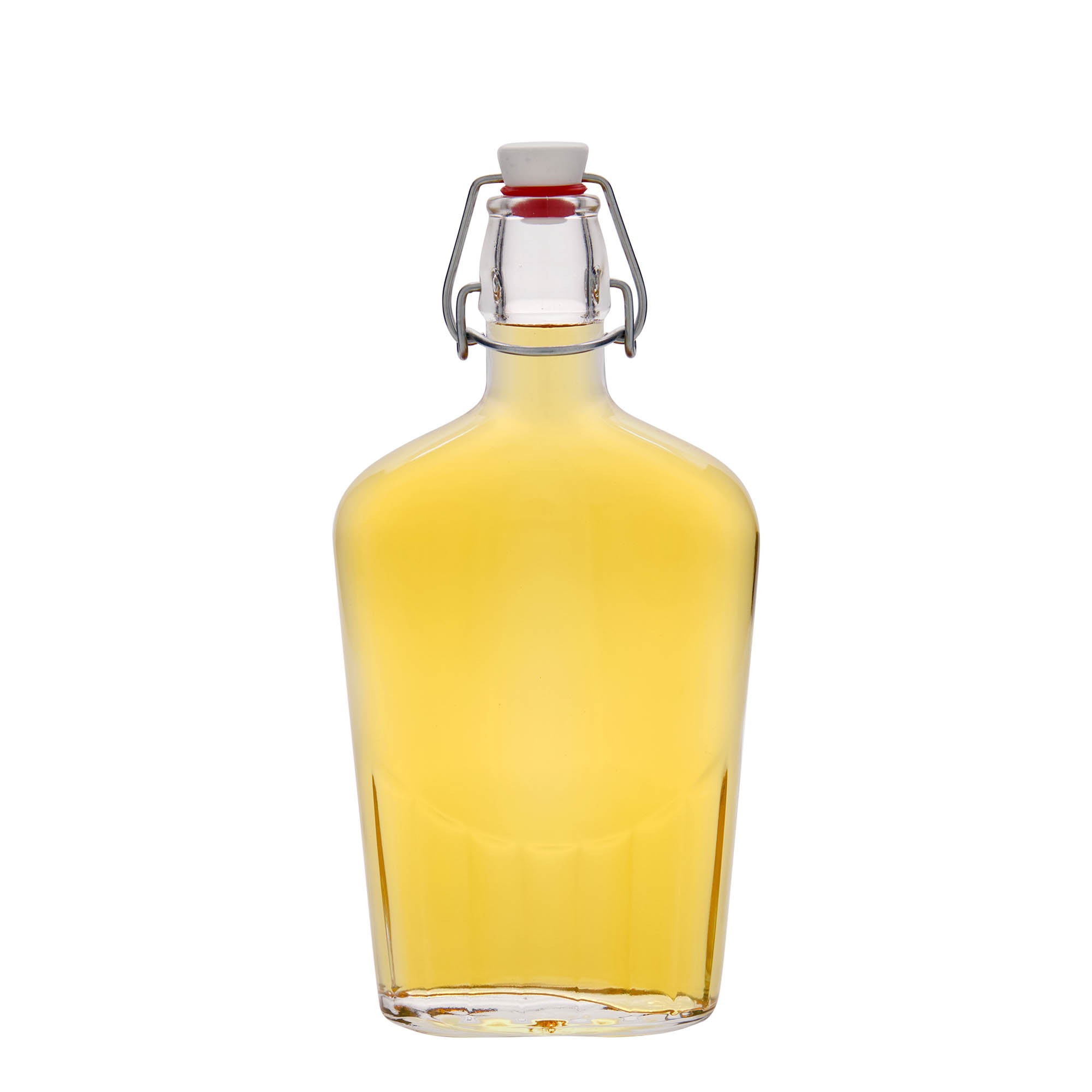 500 ml Glasflasche „Fiaschetta“, oval, Mündung: Bügelverschluss