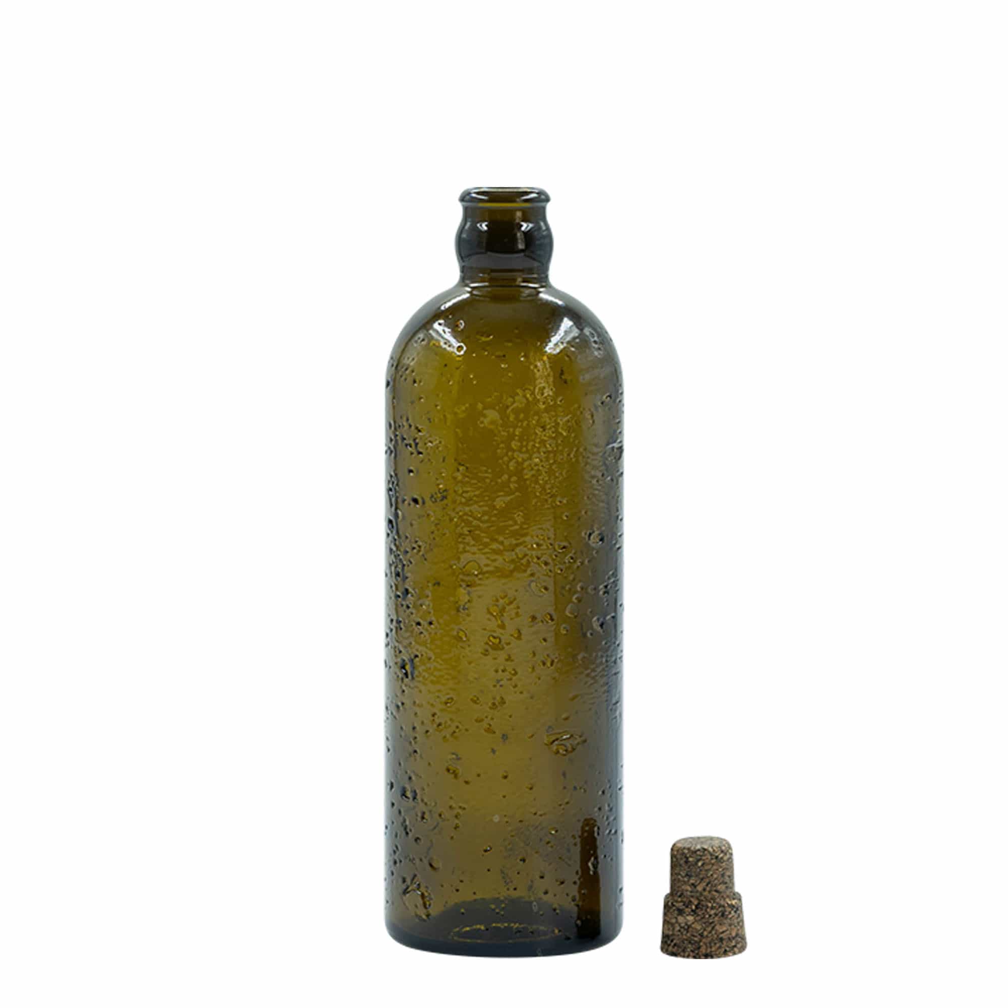 500 ml Wildly Crafted Glasflasche „Bobber Jr“, braun, Mündung: Kork