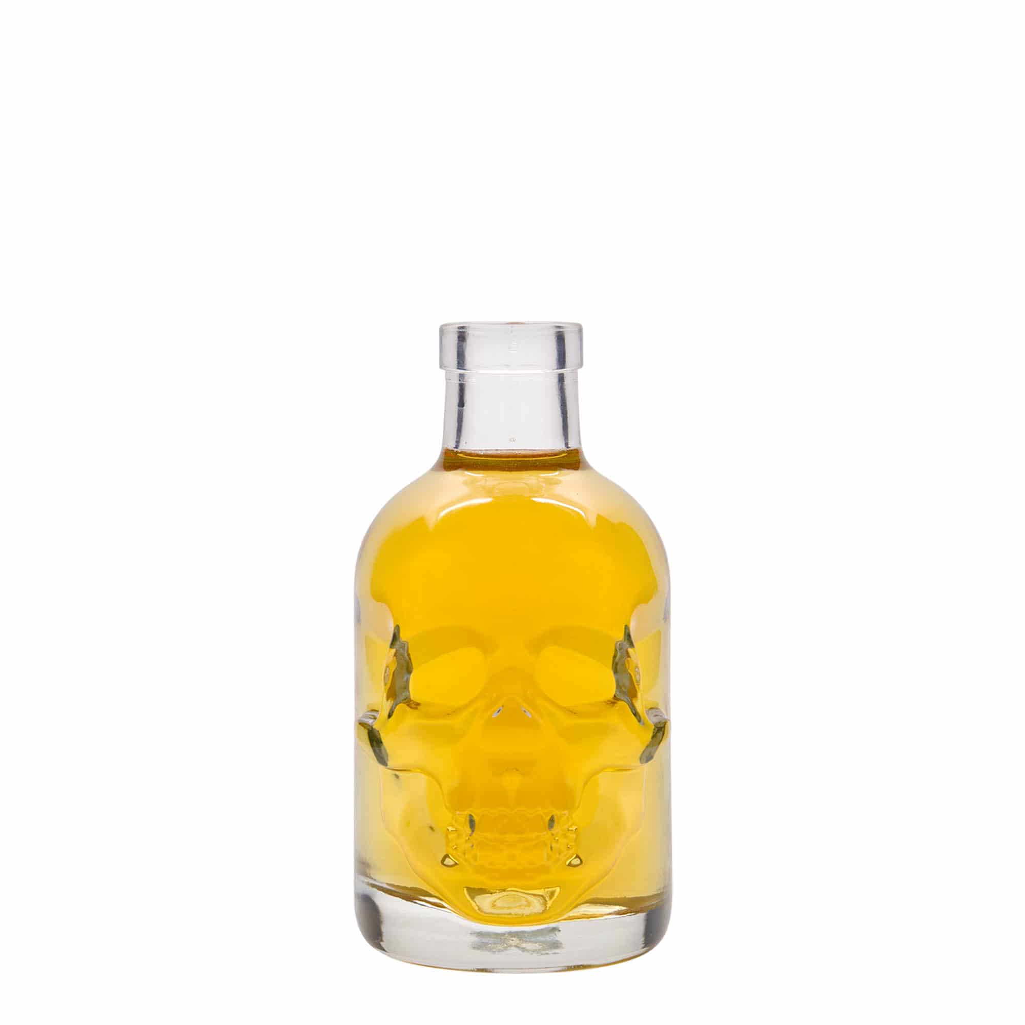 200 ml Glasflasche 'Totenkopf', Mündung: Kork