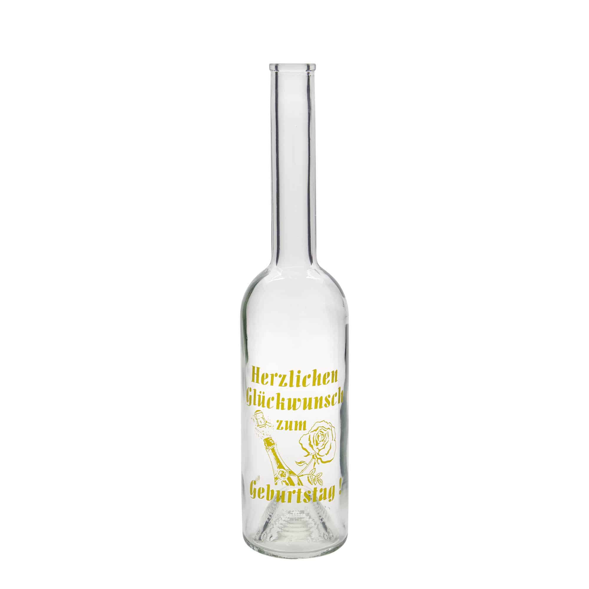 500 ml Glasflasche „Opera“, Motiv: Geburtstagsflasche, Mündung: Kork » Volumen: 500,00, Druckmotiv: Geburtstagsflasche, Farbe: Klar