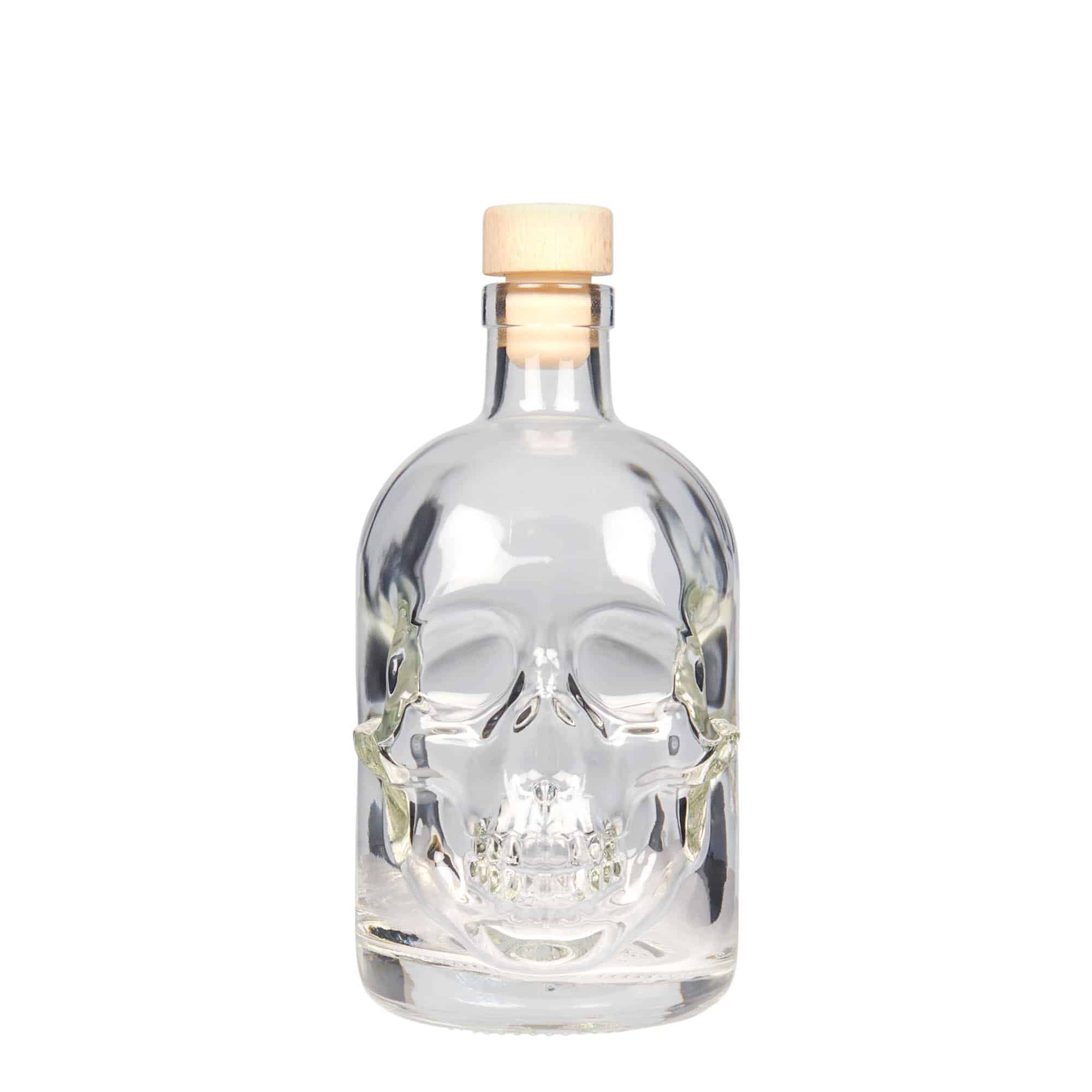 500 ml Glasflasche „Totenkopf“, Mündung: Kork