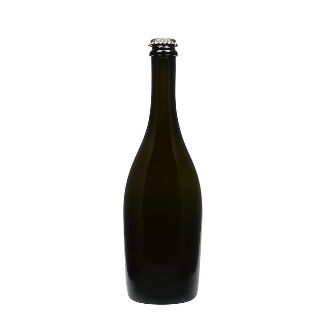 750 ml Sektflasche 'Carmen', Glas, antikgrün, Mündung: Kronkorken
