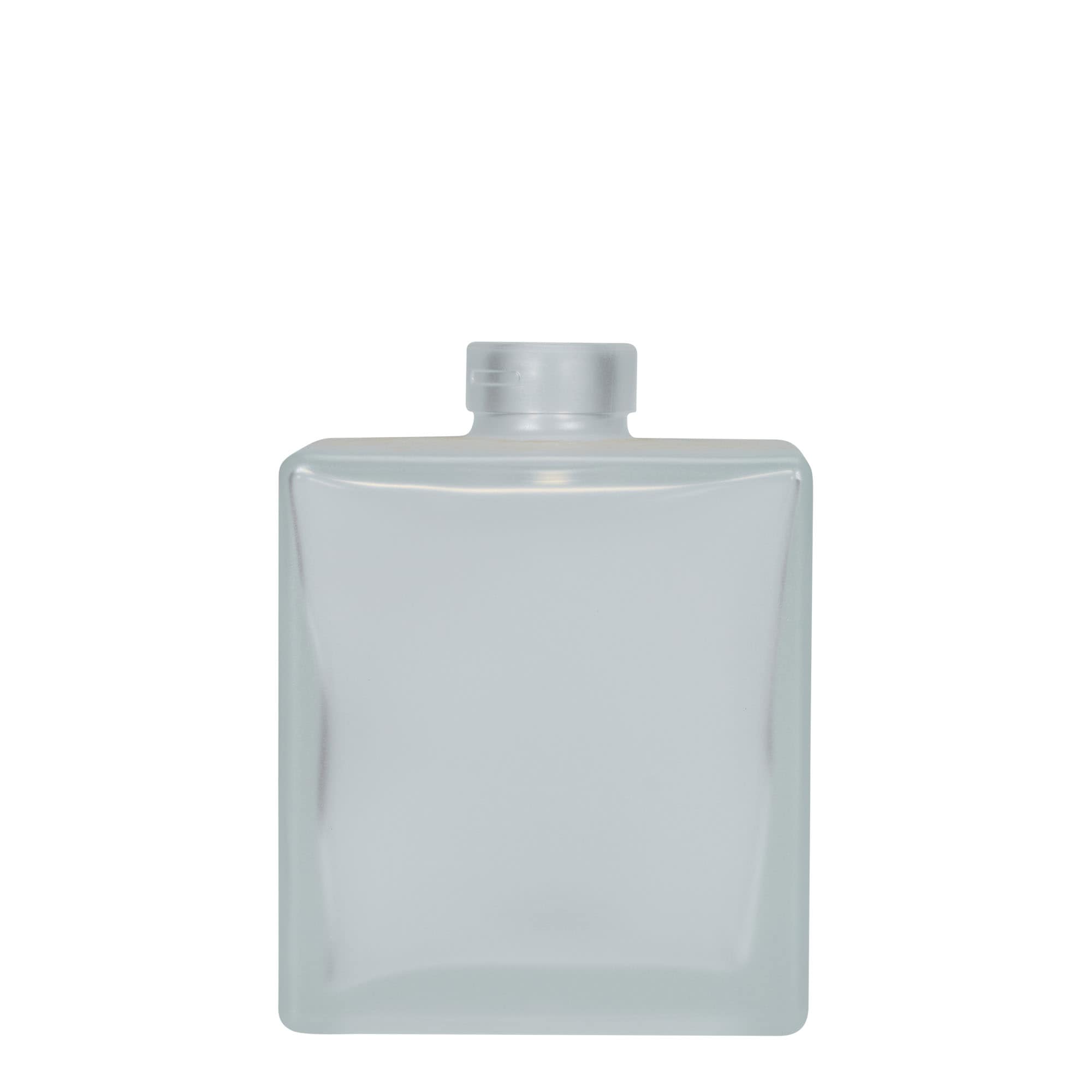 500 ml Glasflasche „Cube“, quadratisch, geeist, Mündung: Kork