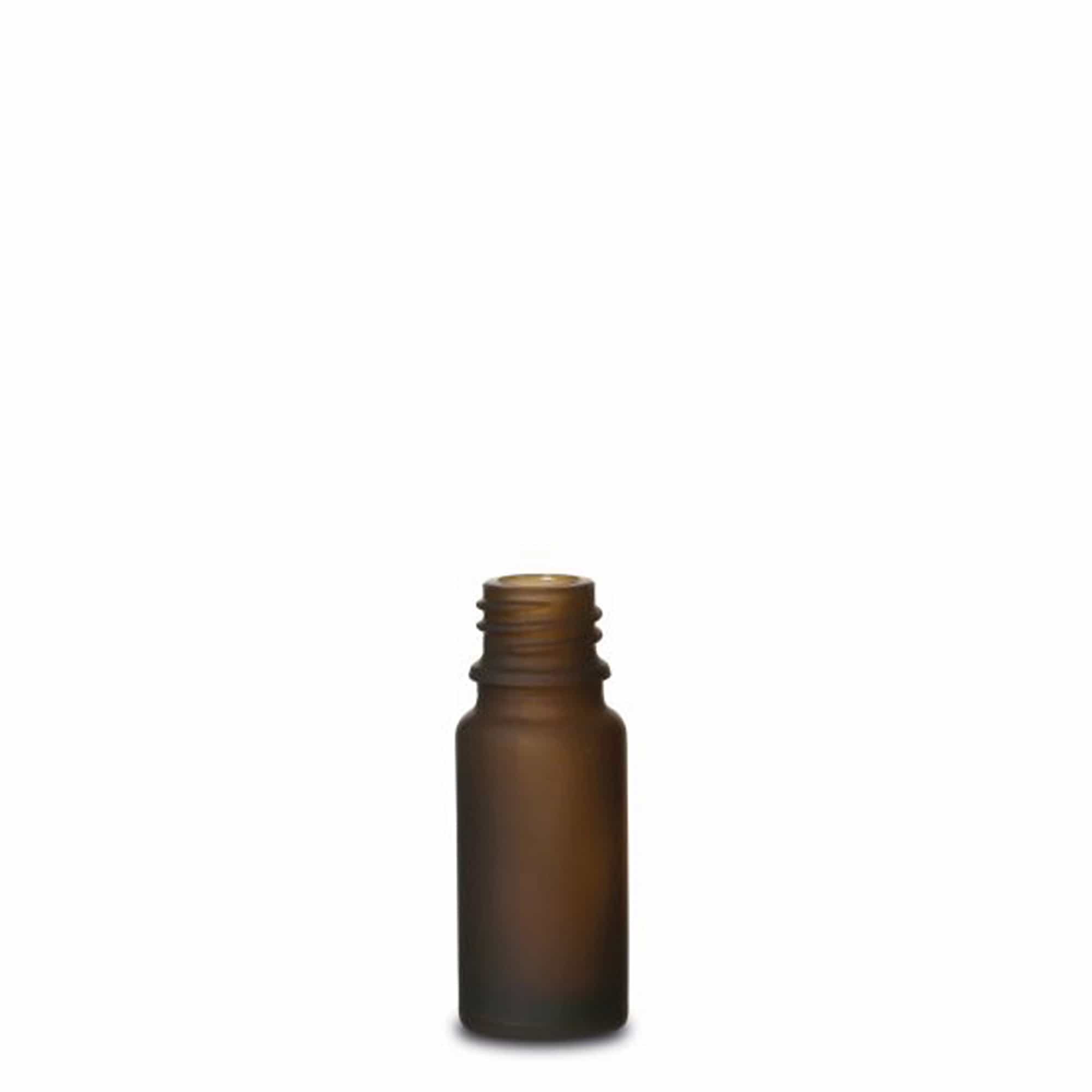 10 ml Medizinflasche, Glas, braun gefrostet, Mündung: DIN 18 10 ml Medizinflasche, Glas, braun gefrostet, Mündung: DIN 18