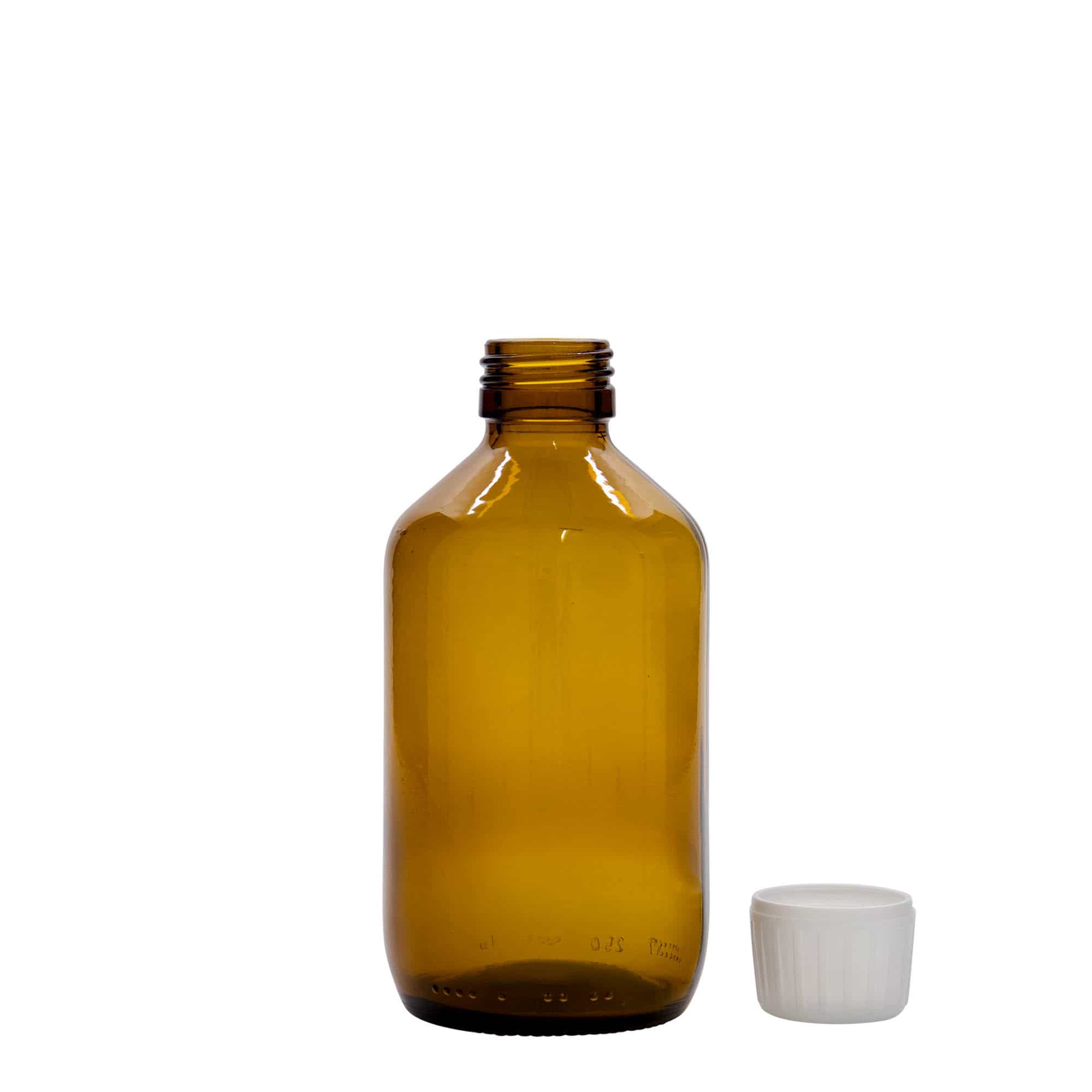 250 ml Medizinflasche, braun, Glas, Mündung: PP 28