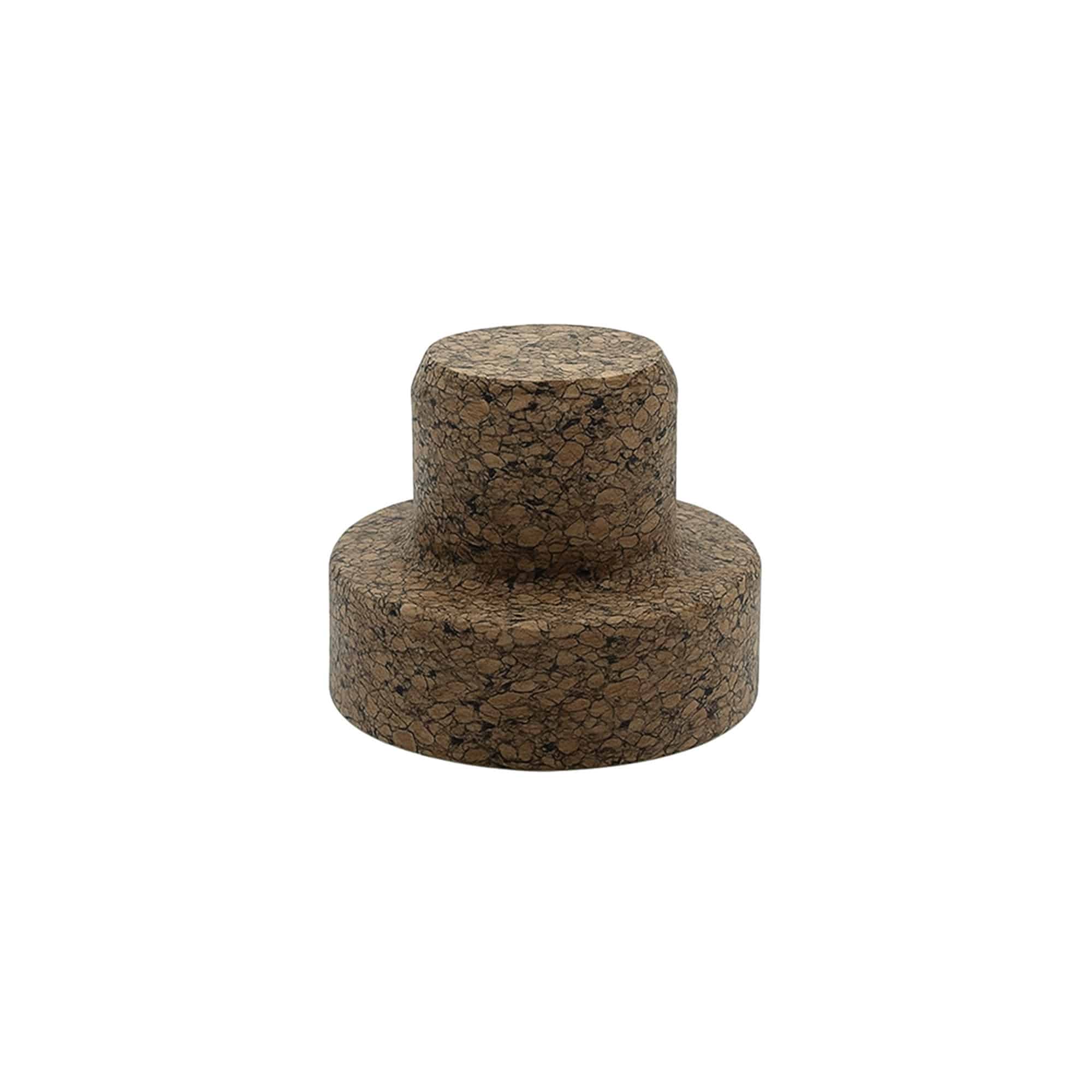 Griffkorken 'Sharp' 22,5 mm, Corkcoal, für Mündung: Kork Tellermündung