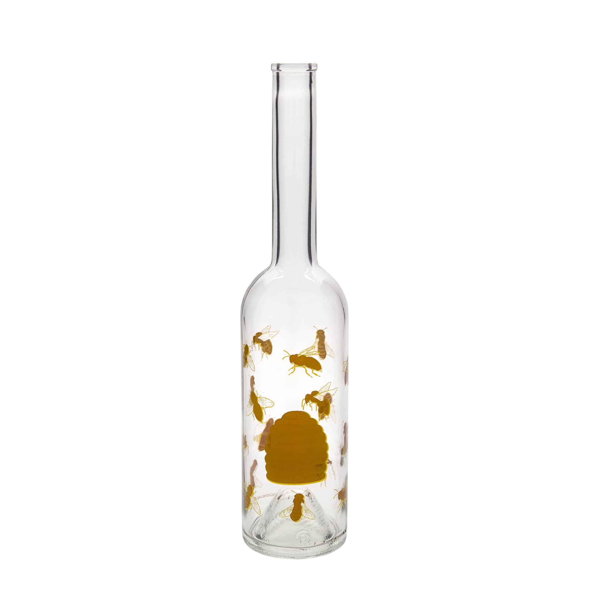 500 ml Glasflasche „Opera“, Motiv: Bienen, Mündung: Kork